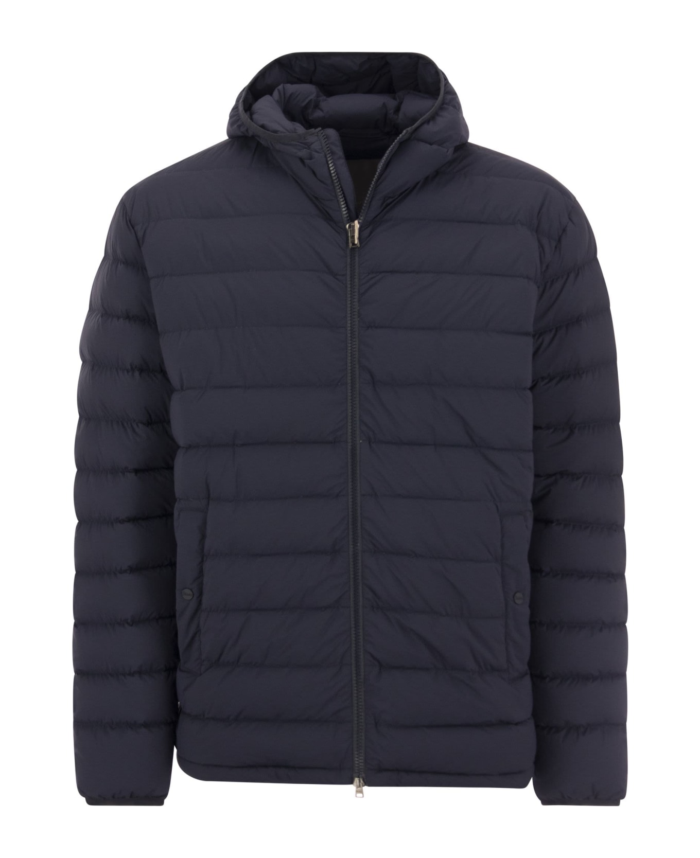 Herno Down Jacket With Hood - Blue