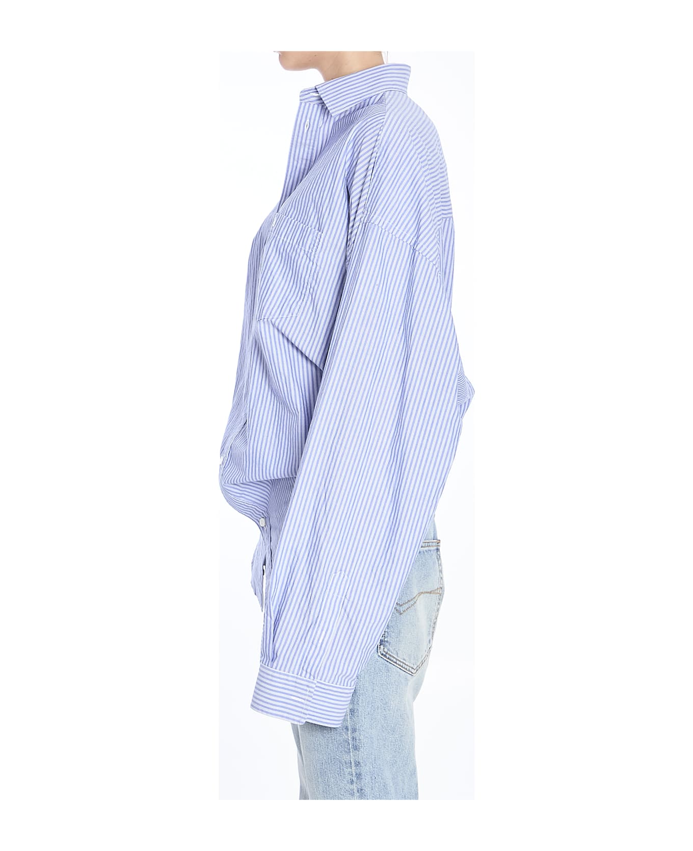 Balenciaga Knotted Shirt - BLUE