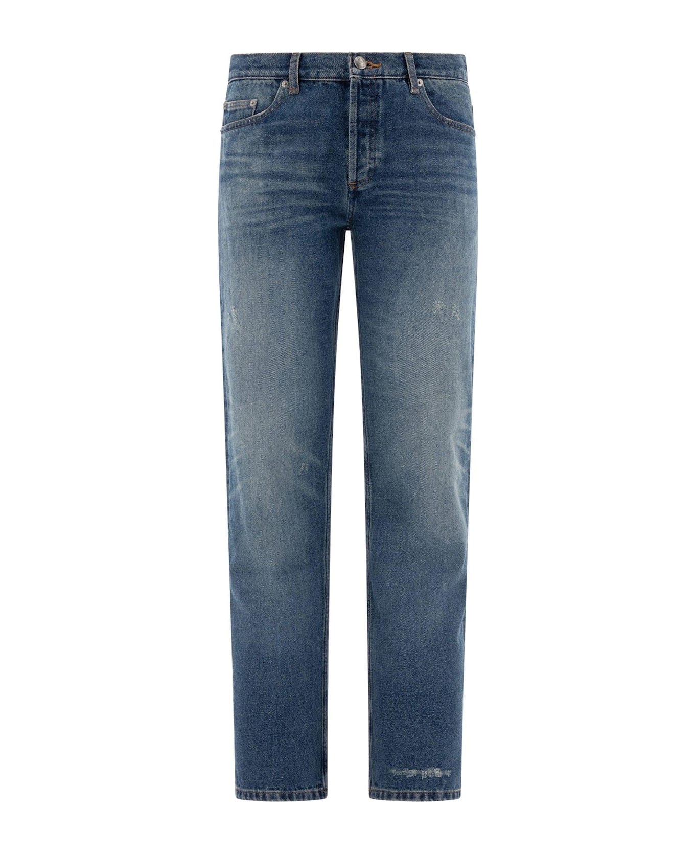 A.P.C. Straight Leg Distressed Jeans - DENIM