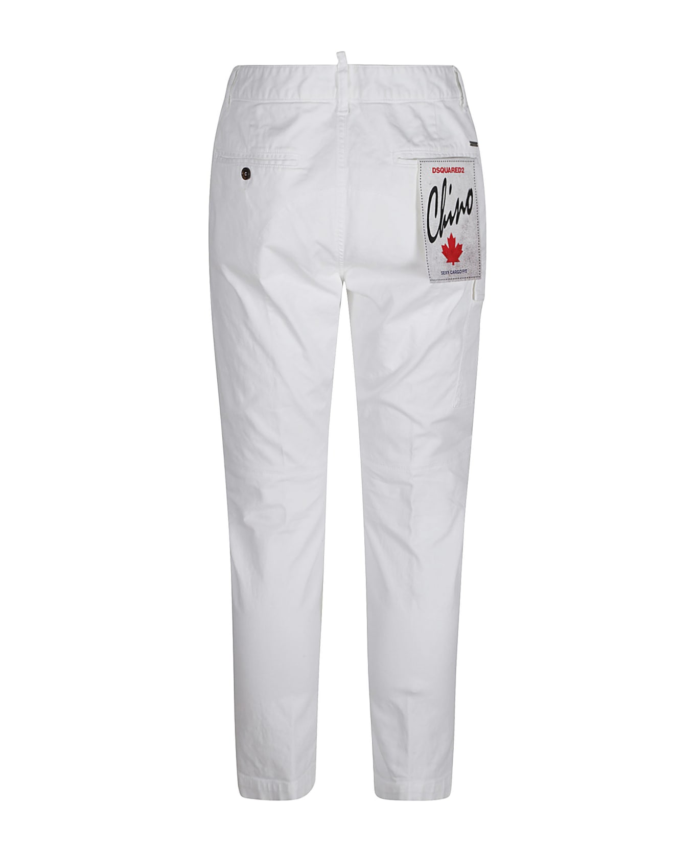 Dsquared2 Logo Plaque Cargo Trousers - White ボトムス