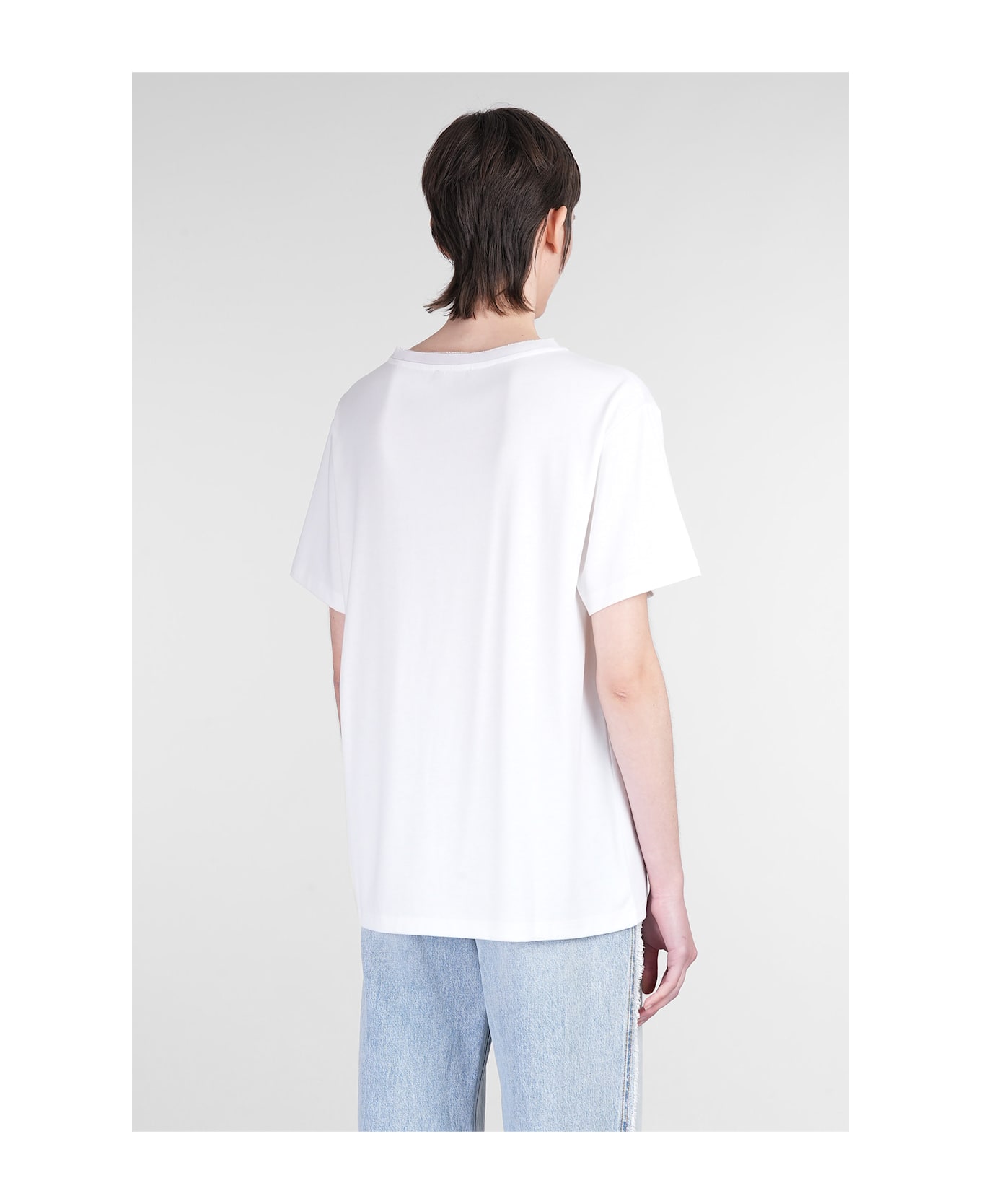 Balmain T-shirt In White Wool And Polyester - white