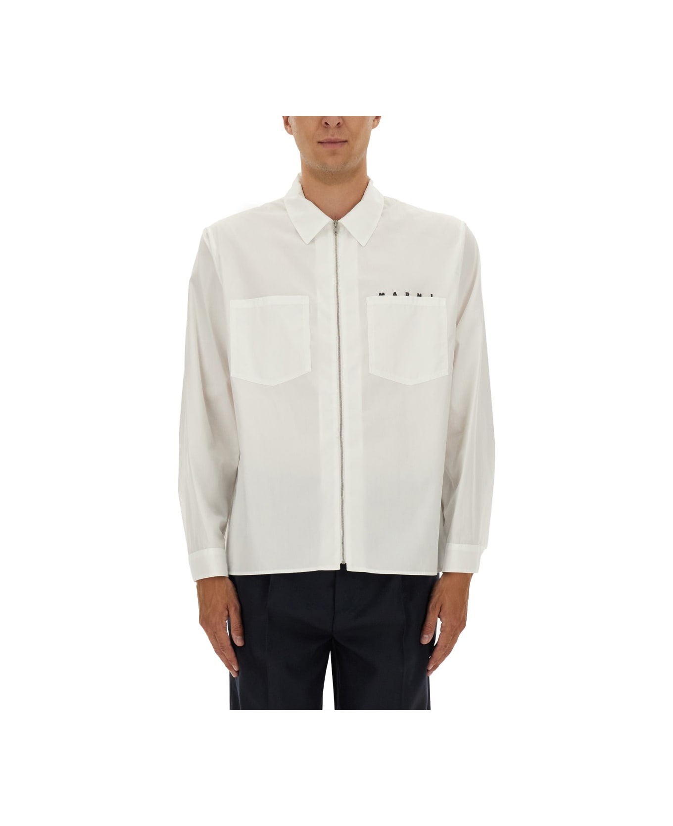 Marni Zippered Shirt - WHITE
