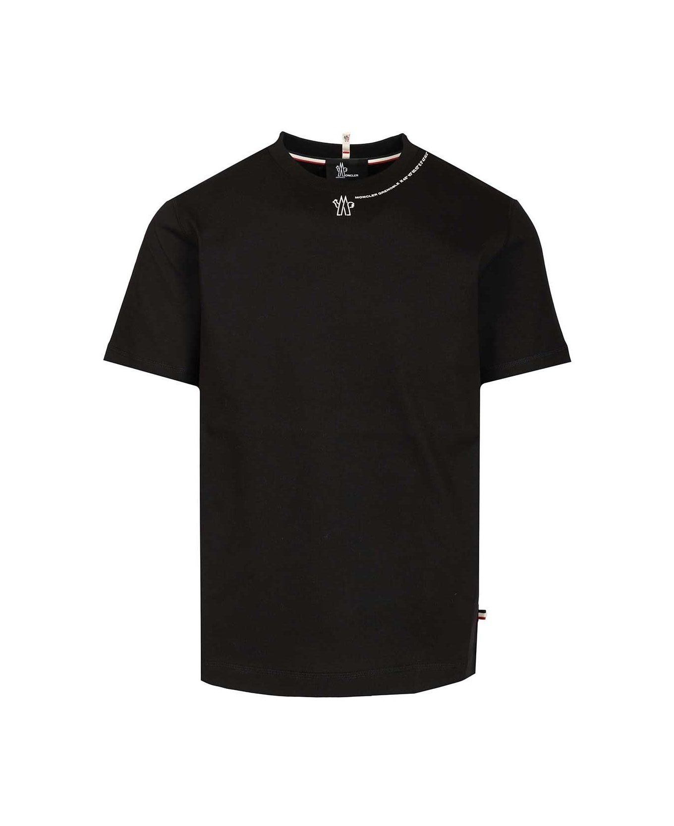 Moncler Grenoble Crew Neck Cotton T-shirt - BLACK