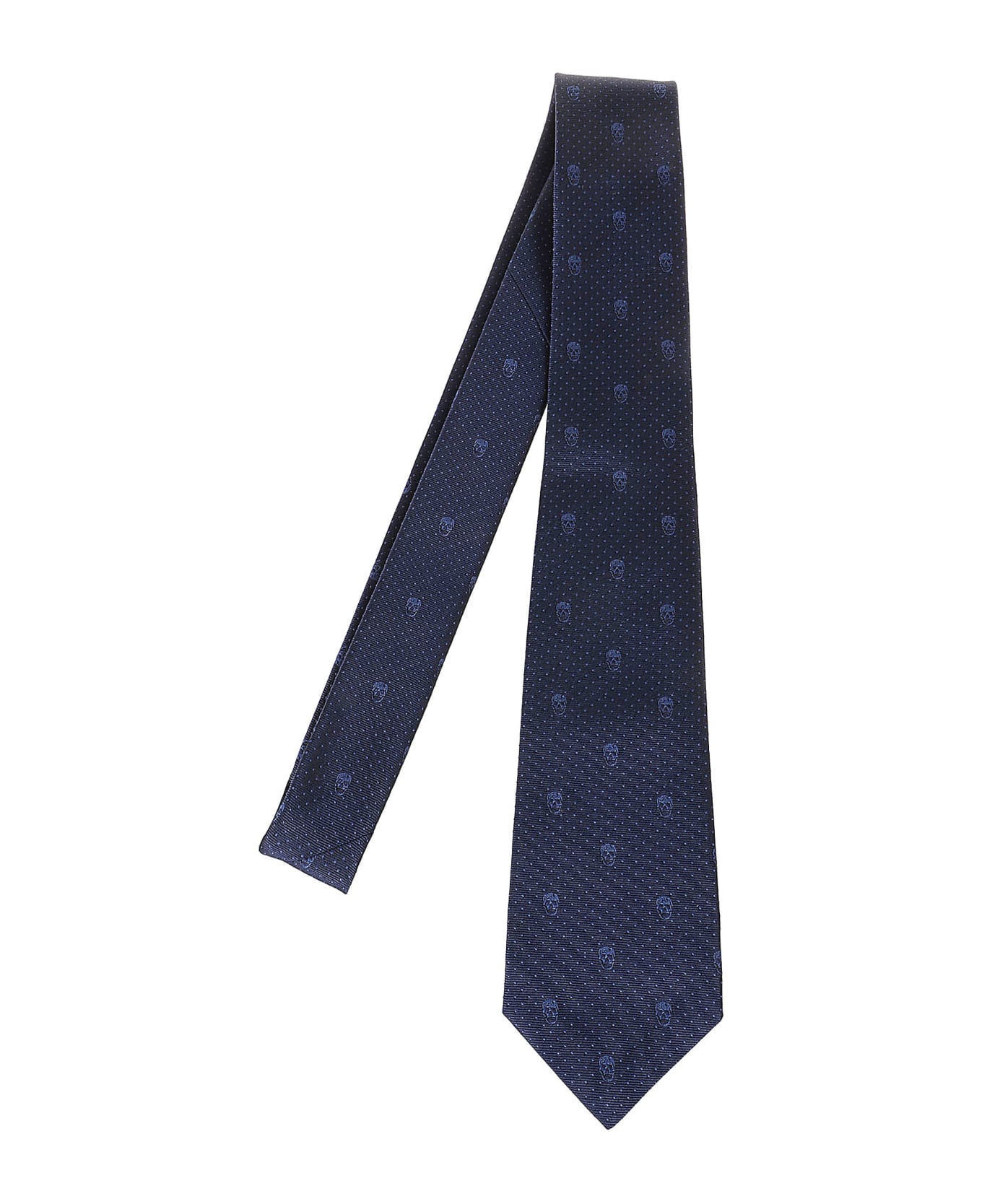 Alexander McQueen Tie Skull Polka Dots - Navy Indigo