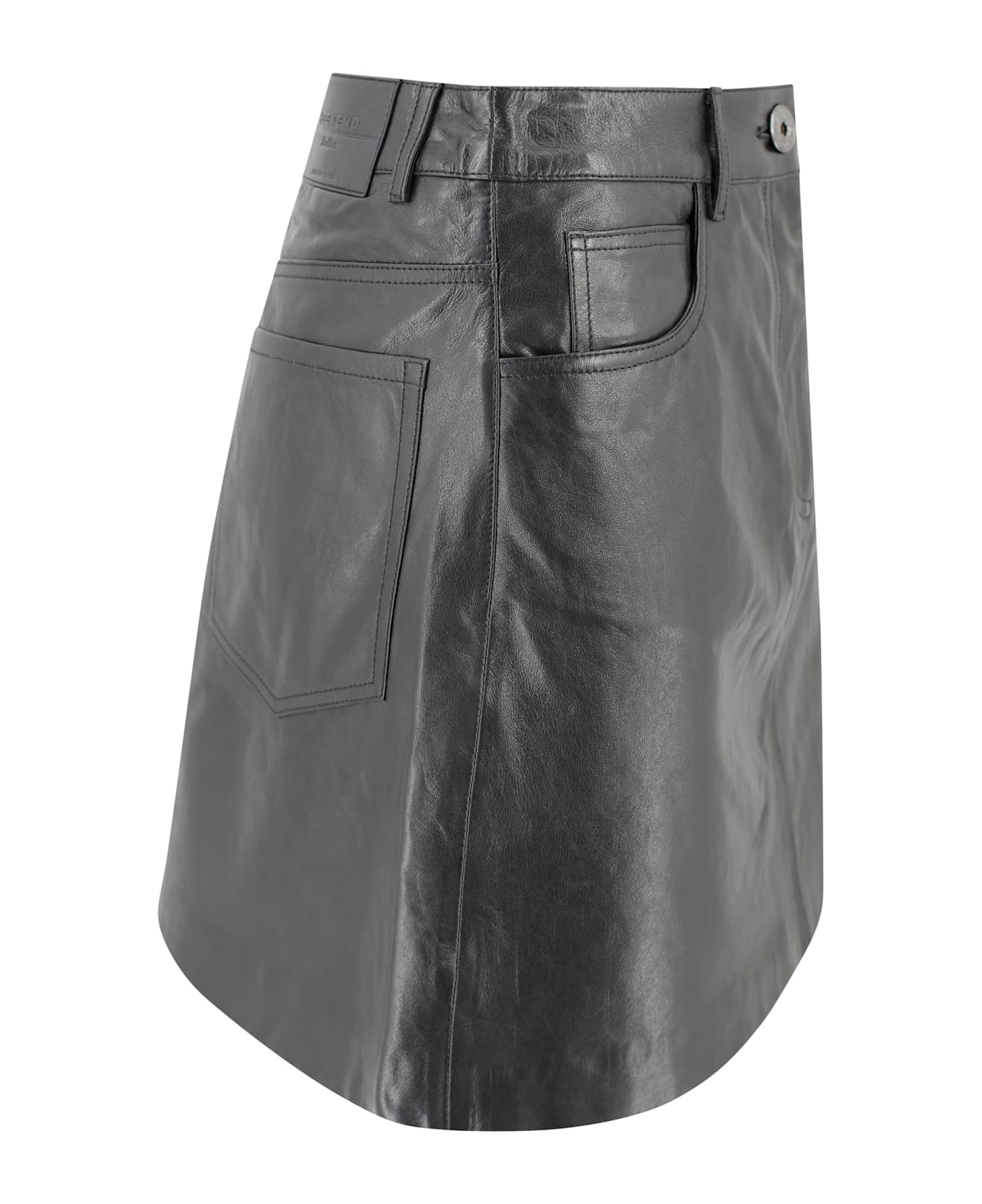 Weekend Max Mara Nappa Leather Mini Skirt - Black