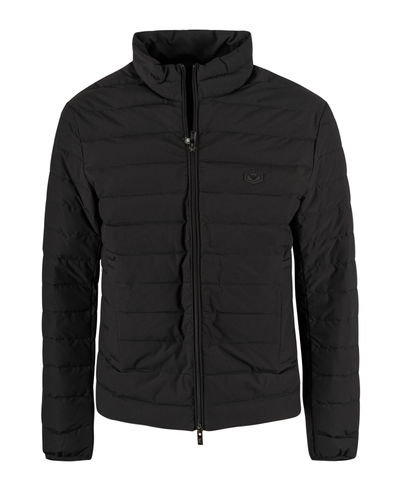 Emporio Armani Zip Padded Jacket - BLACK