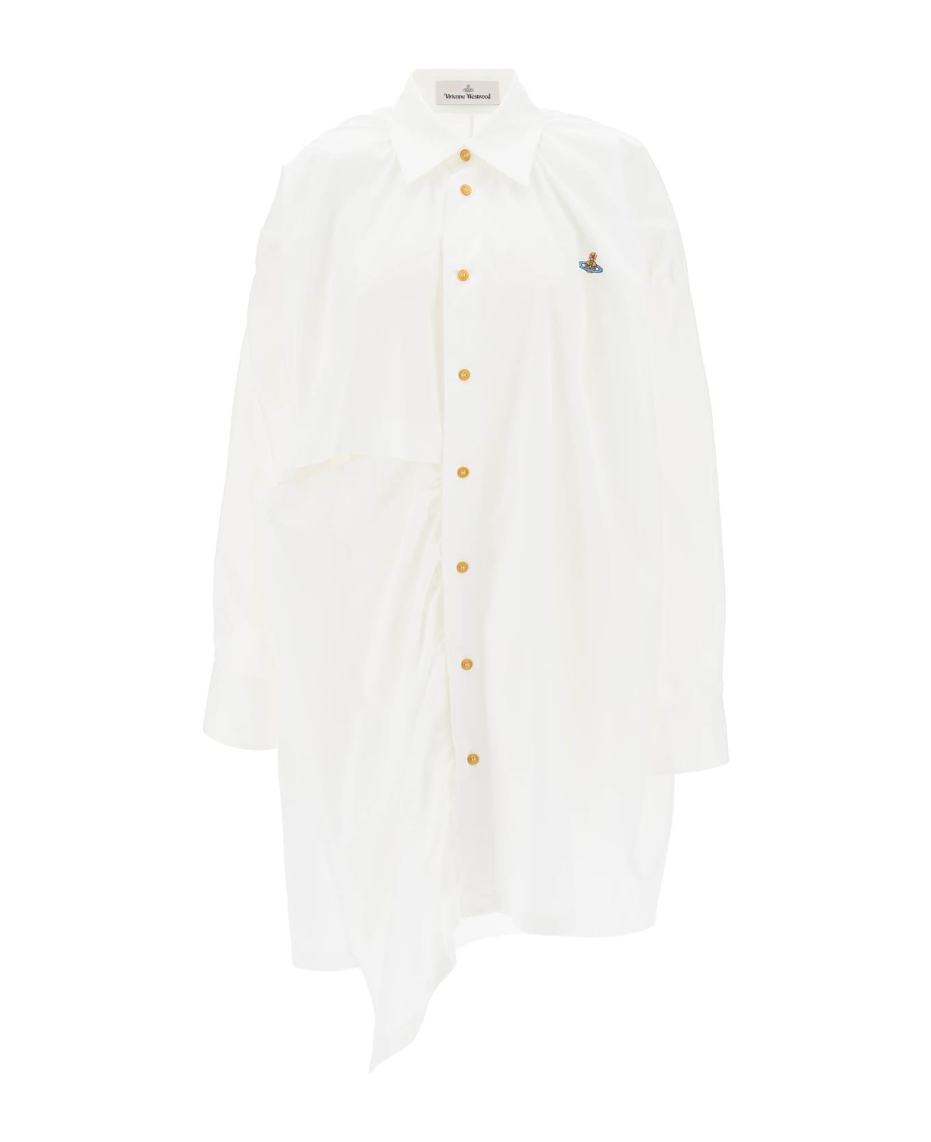 Vivienne Westwood Gibbon Asymmetric Shirt Dress With Cut-outs - WHITE (White)
