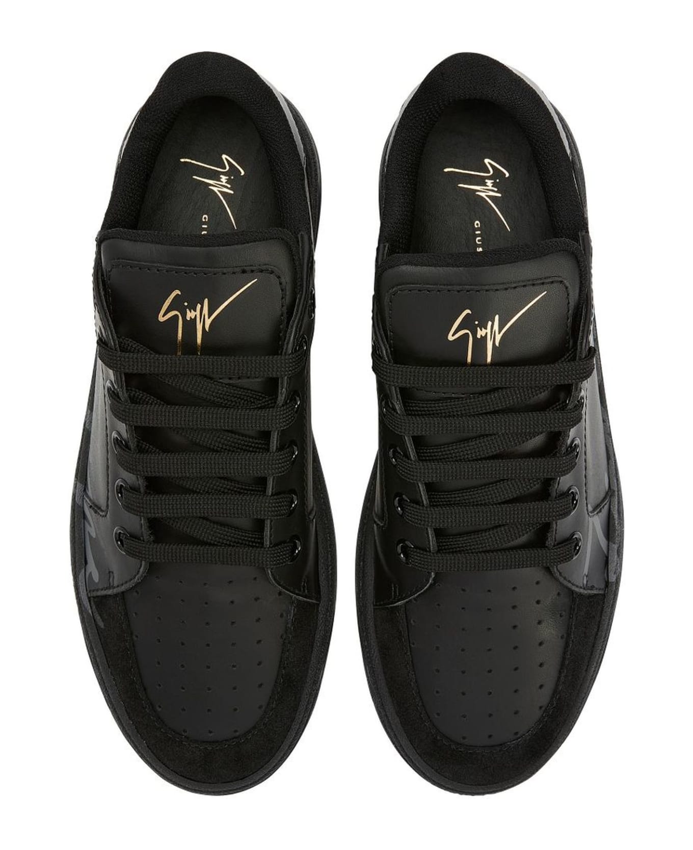 Giuseppe Zanotti Black Leather Low-top Gz94 Sneakers - Black