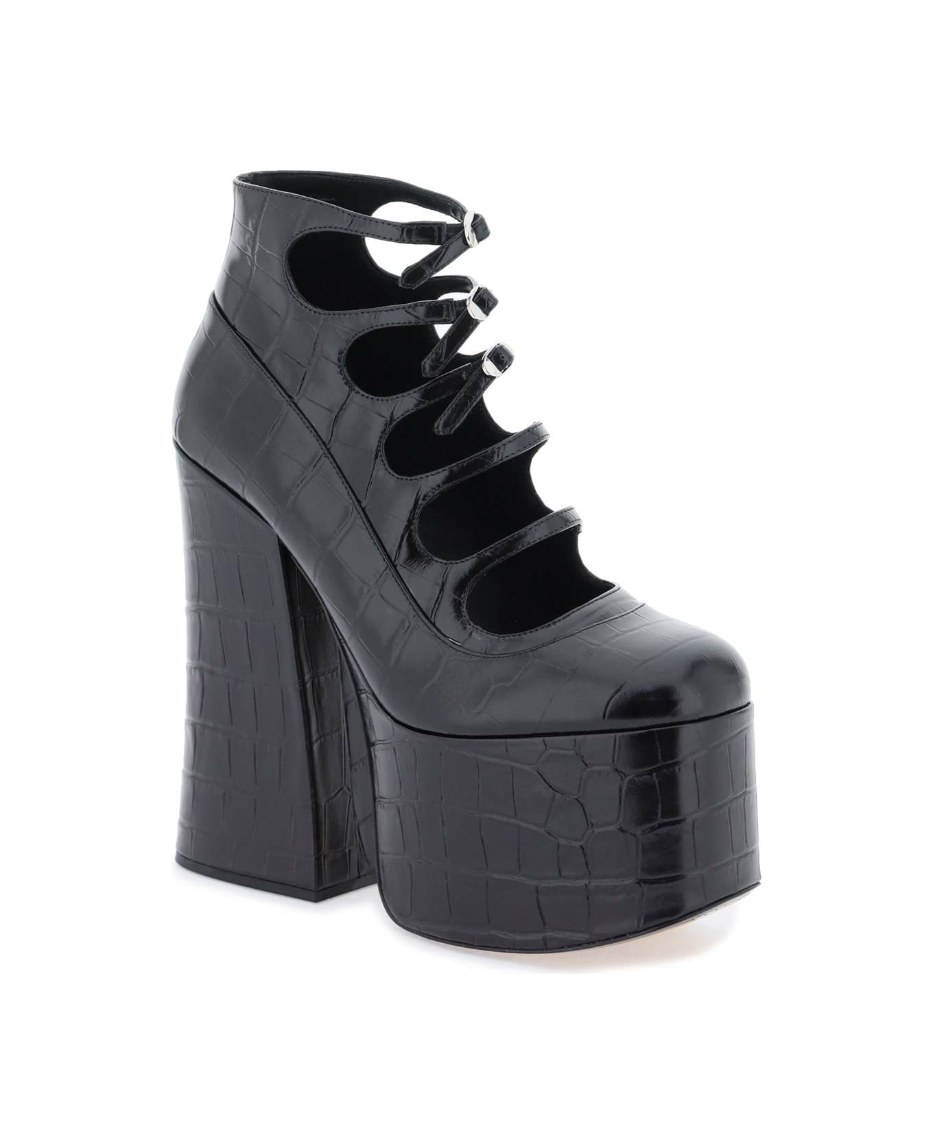 Marc Jacobs The Croc Embossed Kiki Ankle Boots - BLACK (Black) ブーツ
