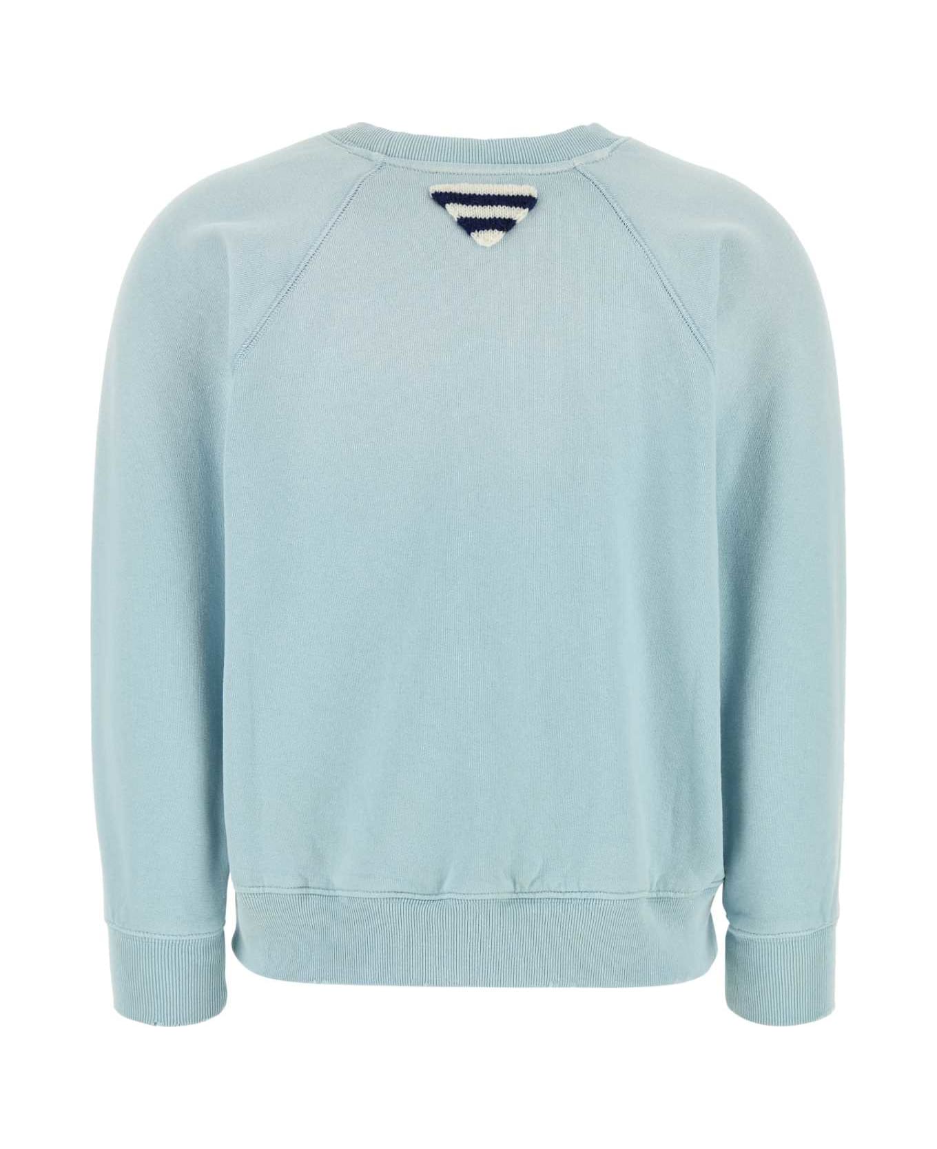 Prada Light Blue Cotton Sweatshirt - ASTRALE