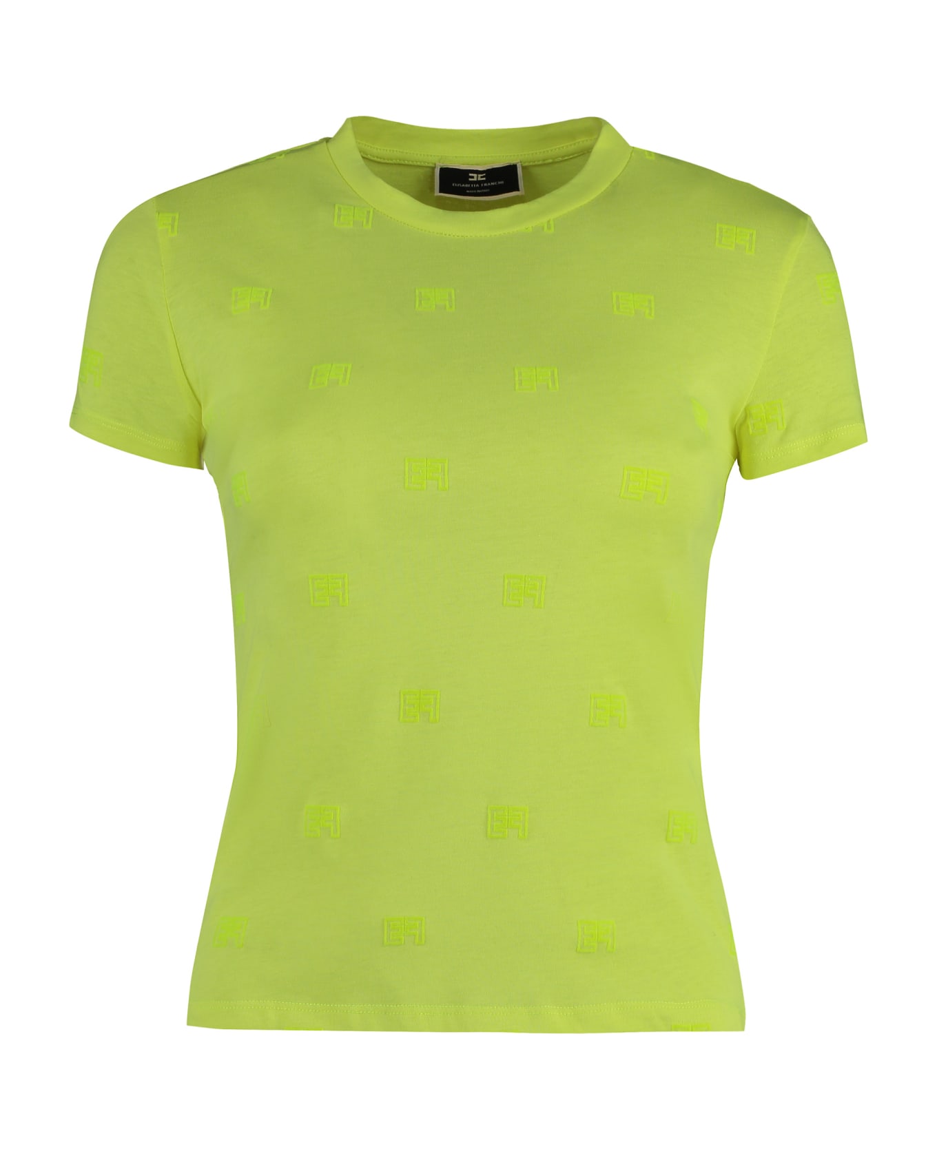 Elisabetta Franchi Cotton Crew-neck T-shirt - Yellow