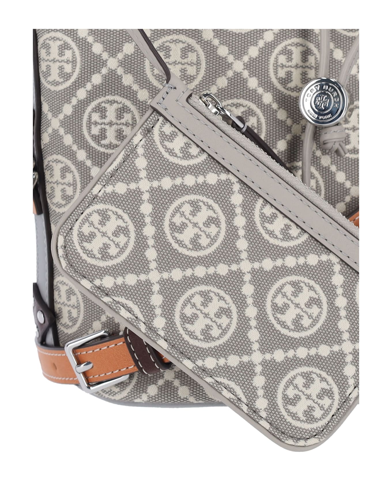 Tory Burch "t-monogram" Bucket Bag - Gray