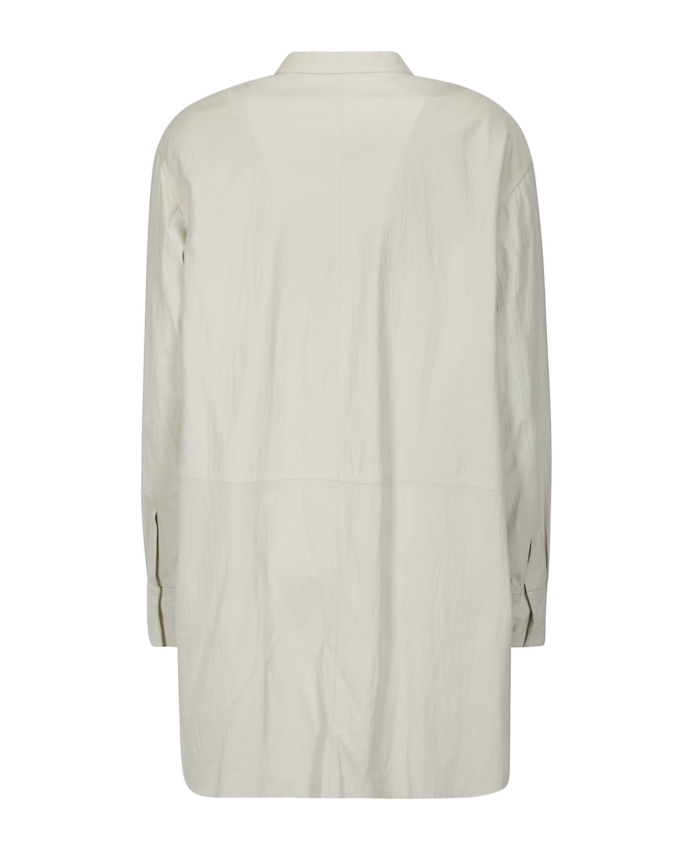 Desa 1972 Leather Shirt - MARBLE WHITE