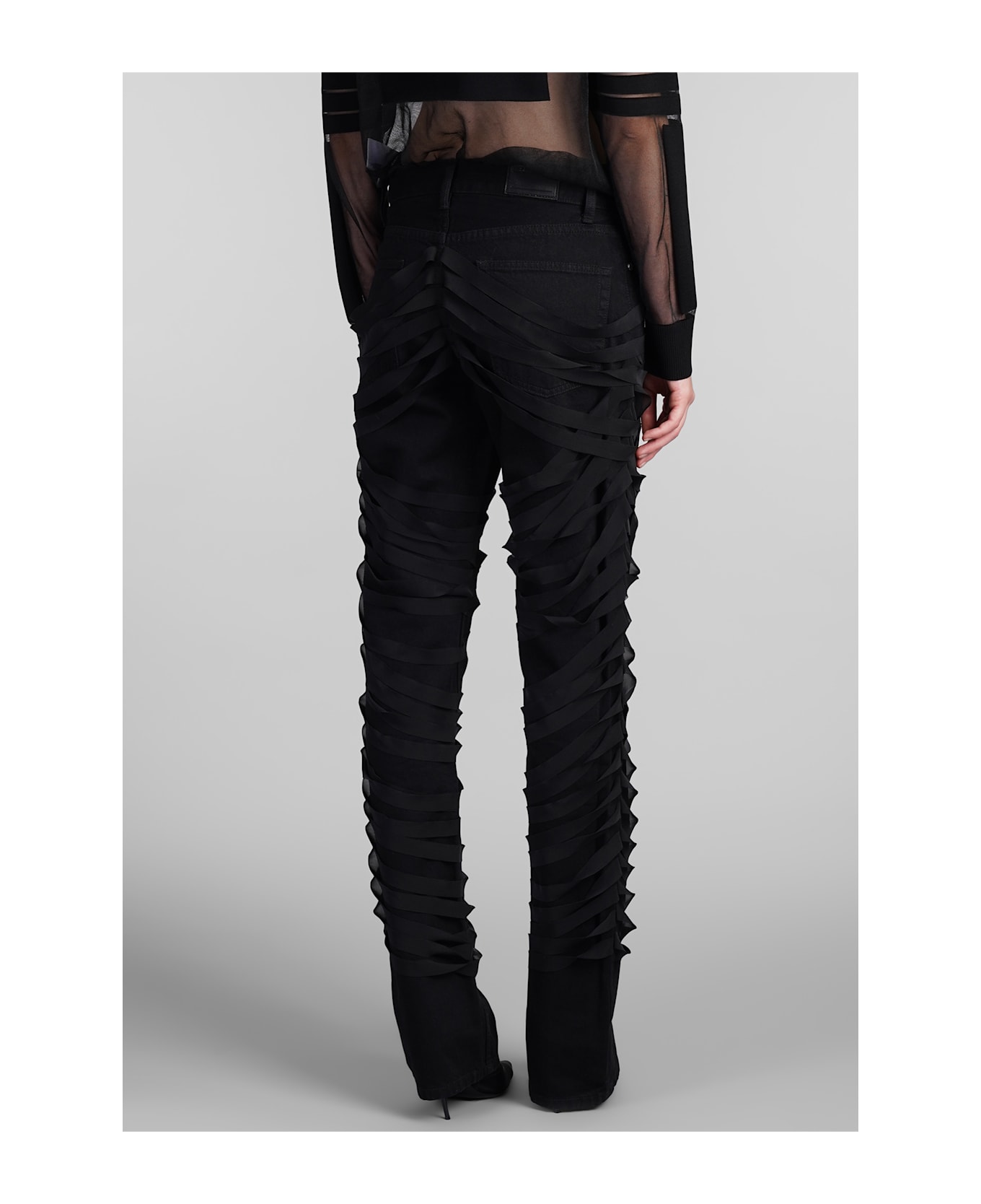 Helmut Lang Ribbon Worker Jeans In Black Cotton - black