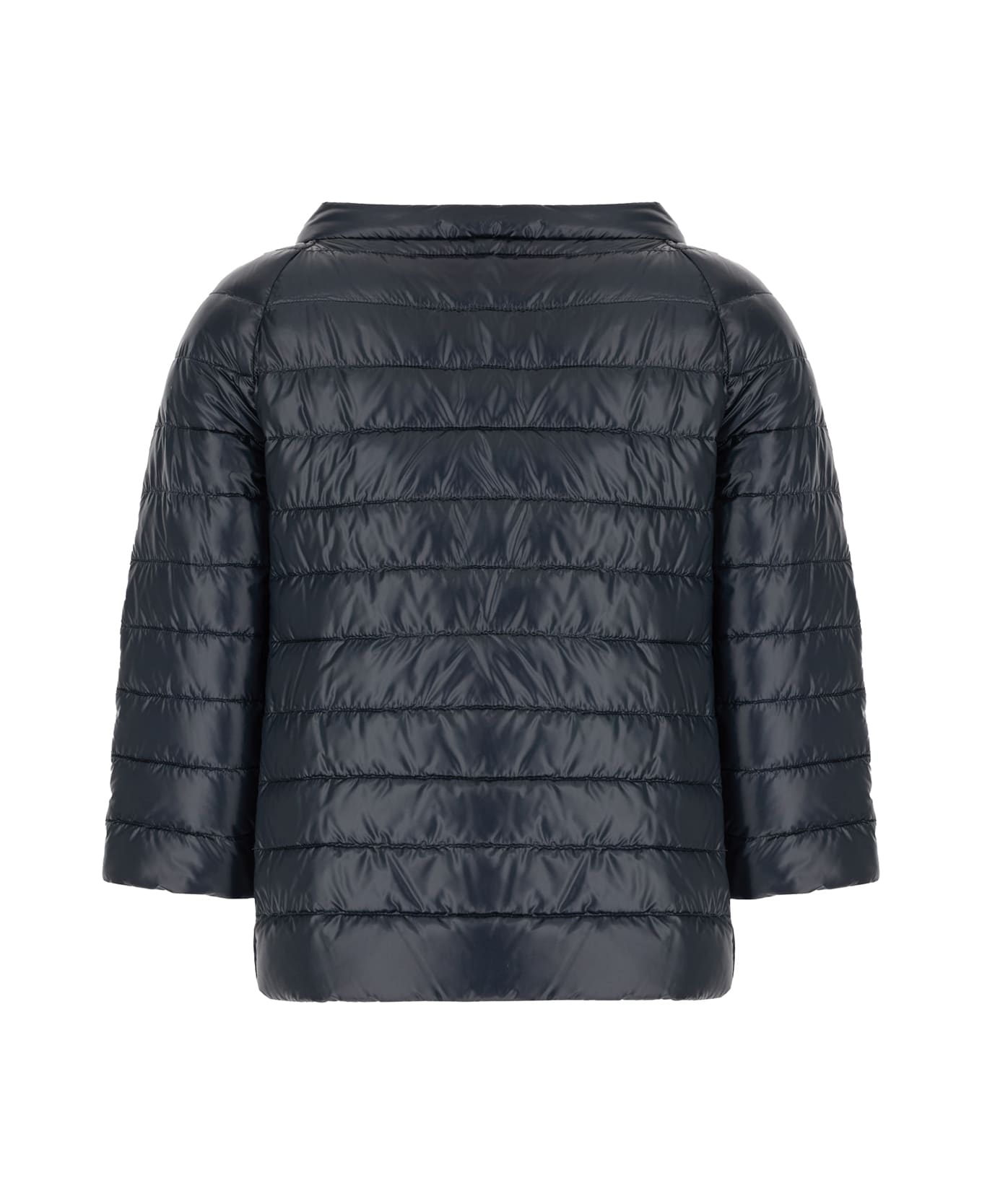 Herno Navy Blue Nylon Down Reversible Jacket - Blu