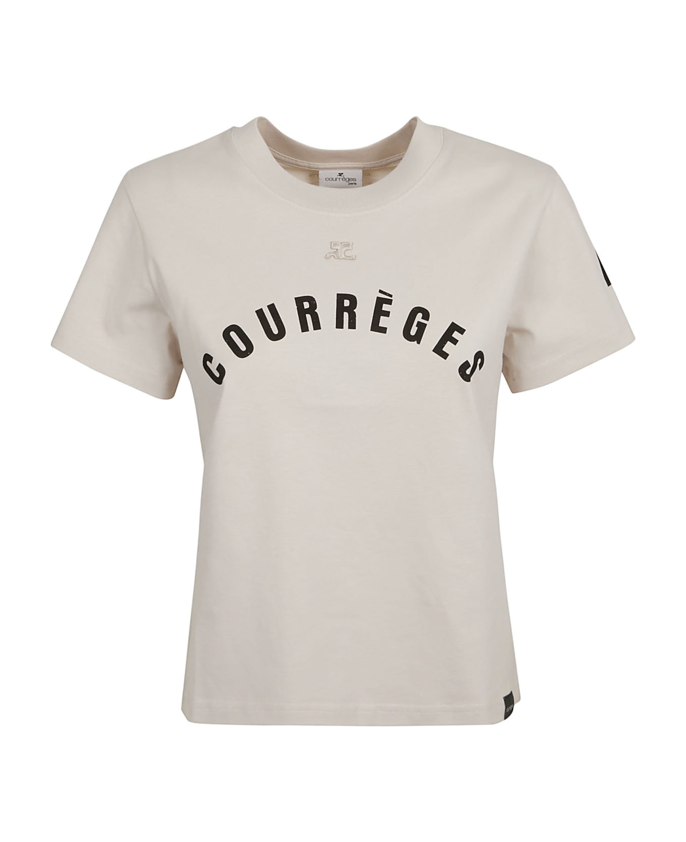 Courrèges Logo Print T-shirt - Lime Stone