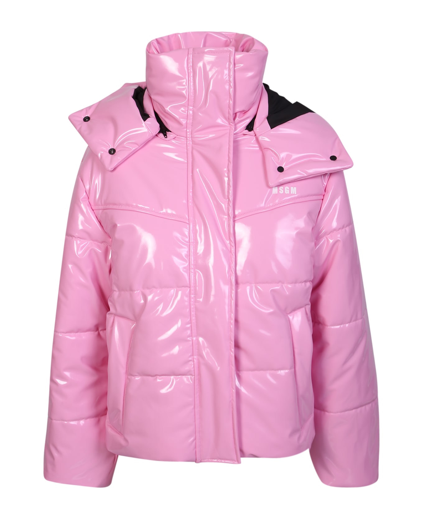 MSGM Glossy Finish Padded Jacket - Pink