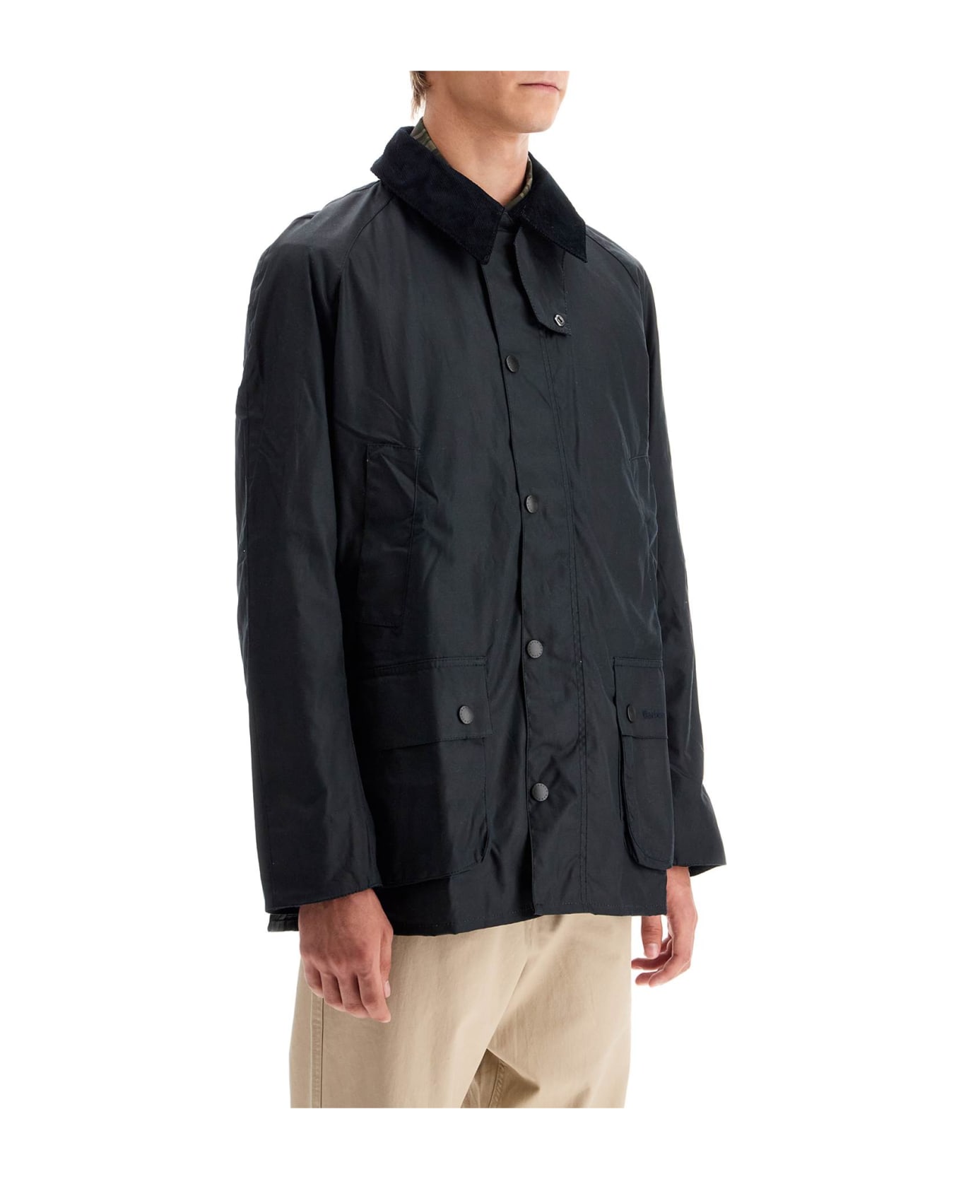 Barbour Ashby Waxed Cotton Jacket - Navy