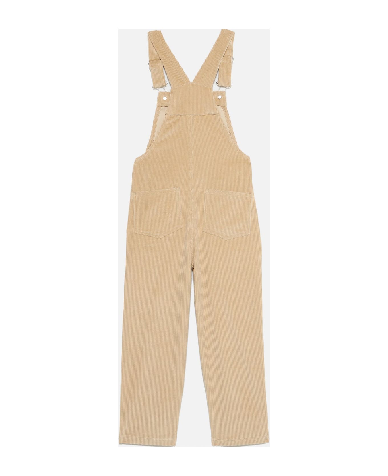 MC2 Saint Barth Boy Corduroy Salopette With Snoopy Patch | Snoopy Peanuts Special Edition - BROWN