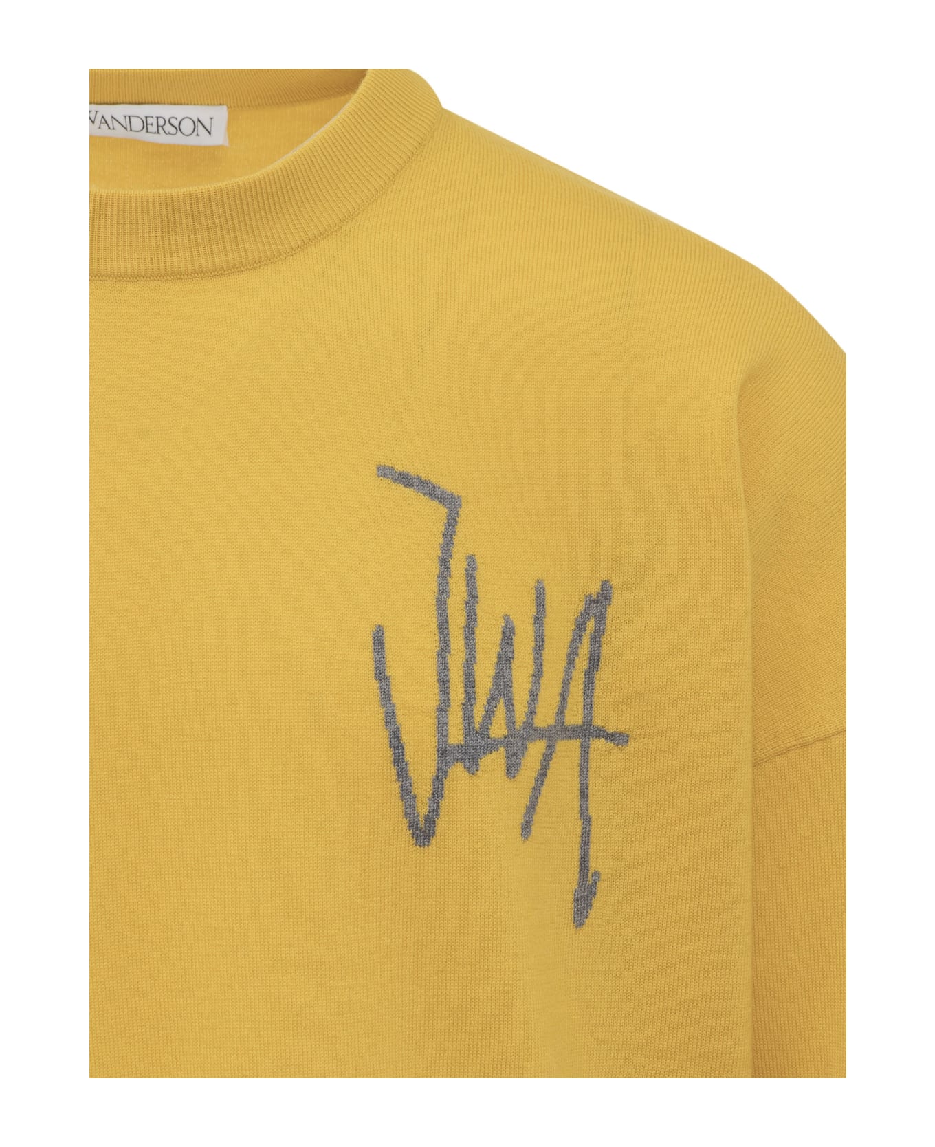 J.W. Anderson Sweater With Logo - YELLOW/GREY MELANGE フリース