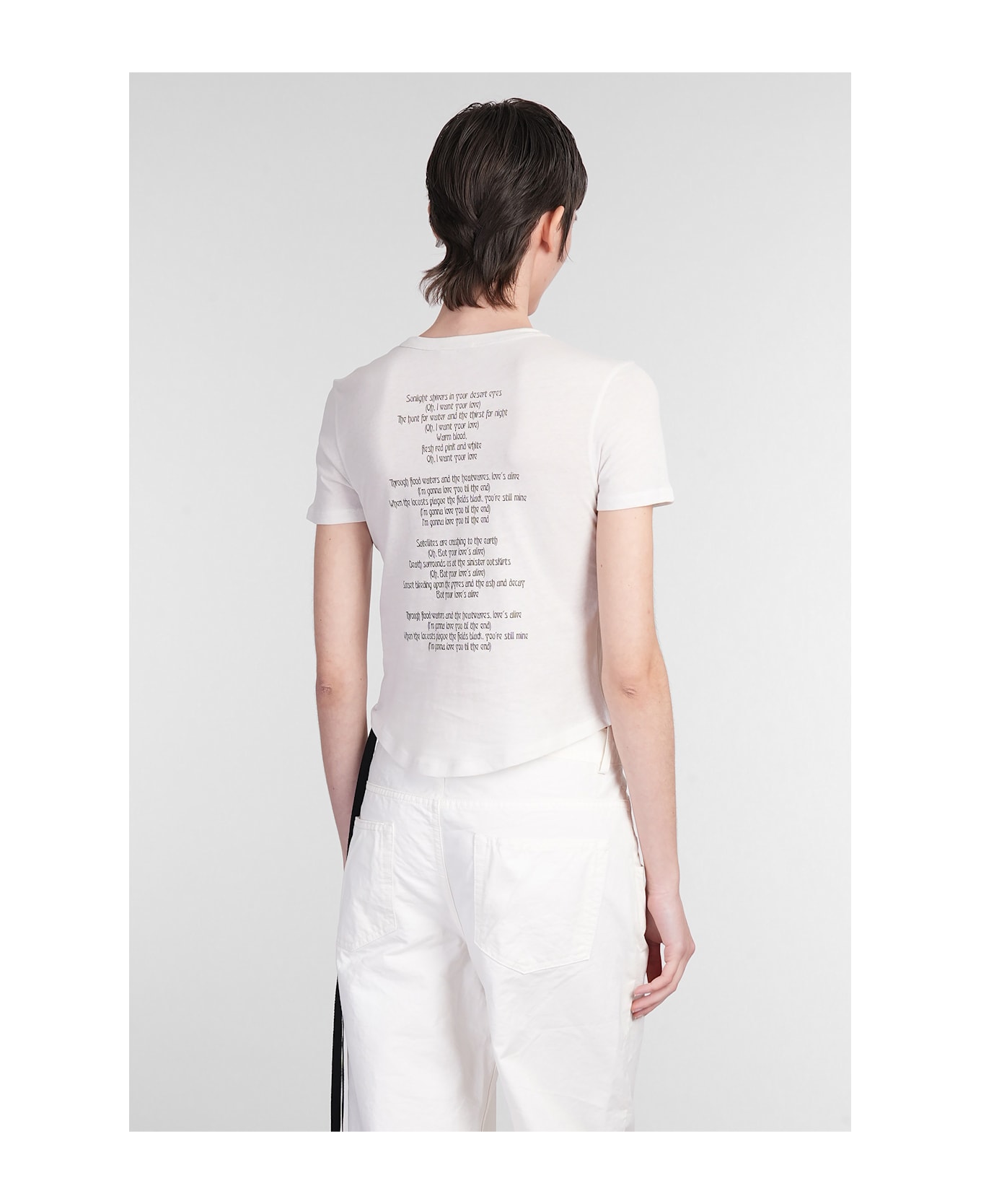 Ann Demeulemeester T-shirt In Beige Cotton - beige