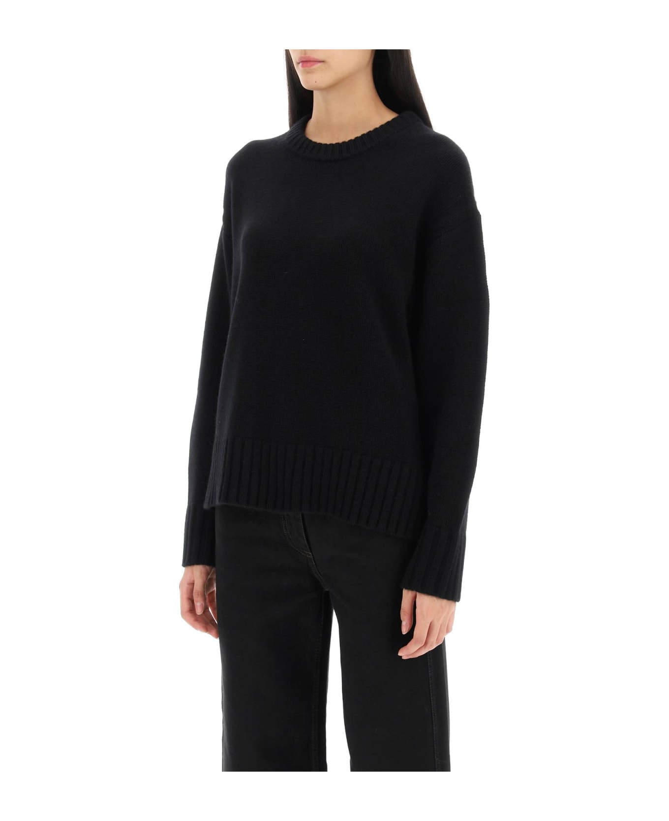 Guest in Residence Crew-neck Sweater In Cashmere - BLACK (Black) ニットウェア