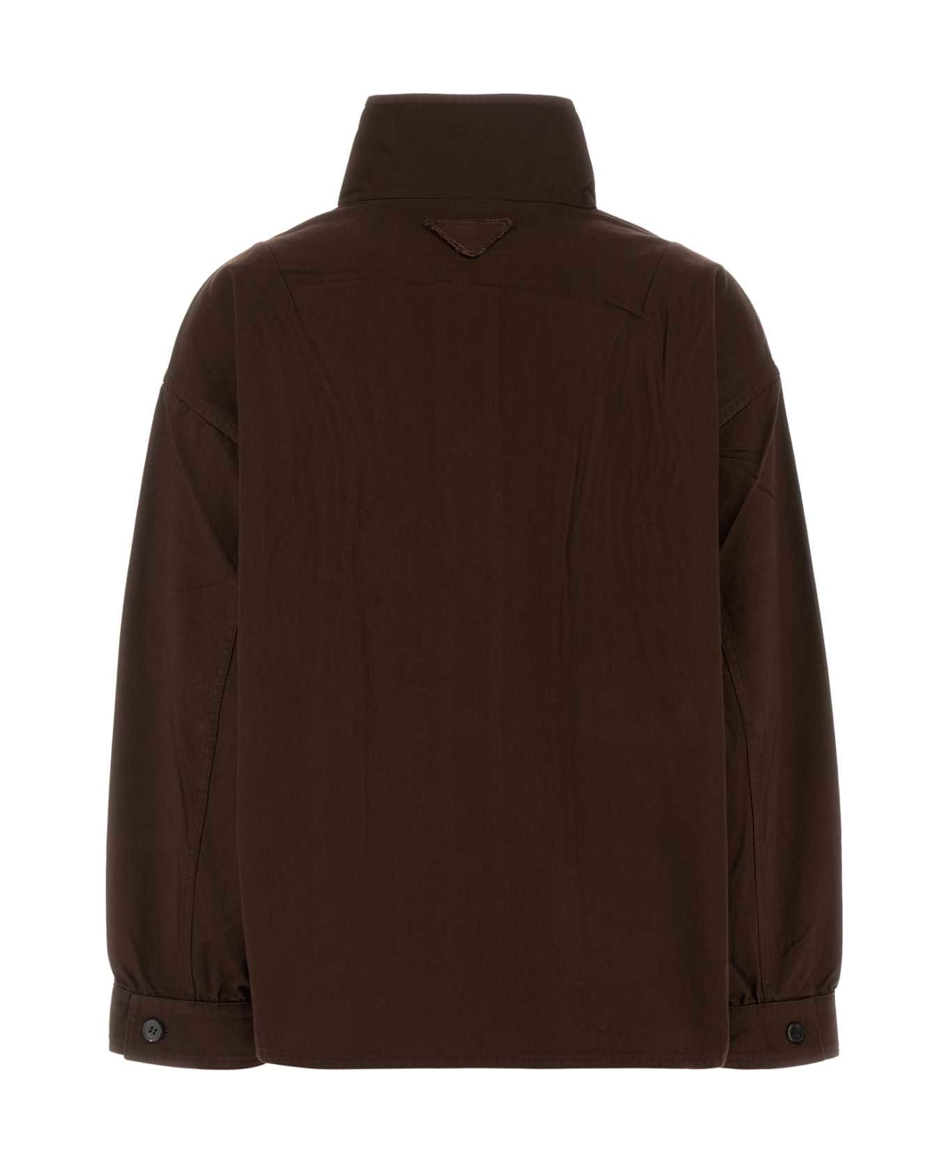Prada Brown Gabardine Jacket - CACAO