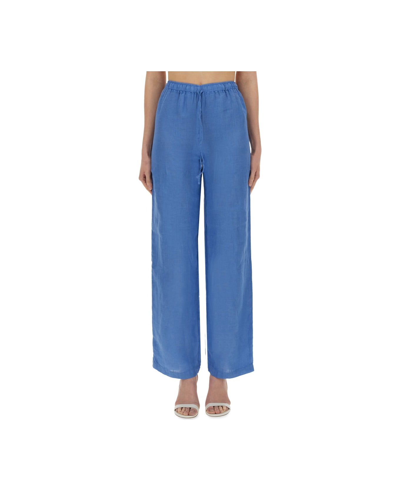 120% Lino Linen Pants - BLUE