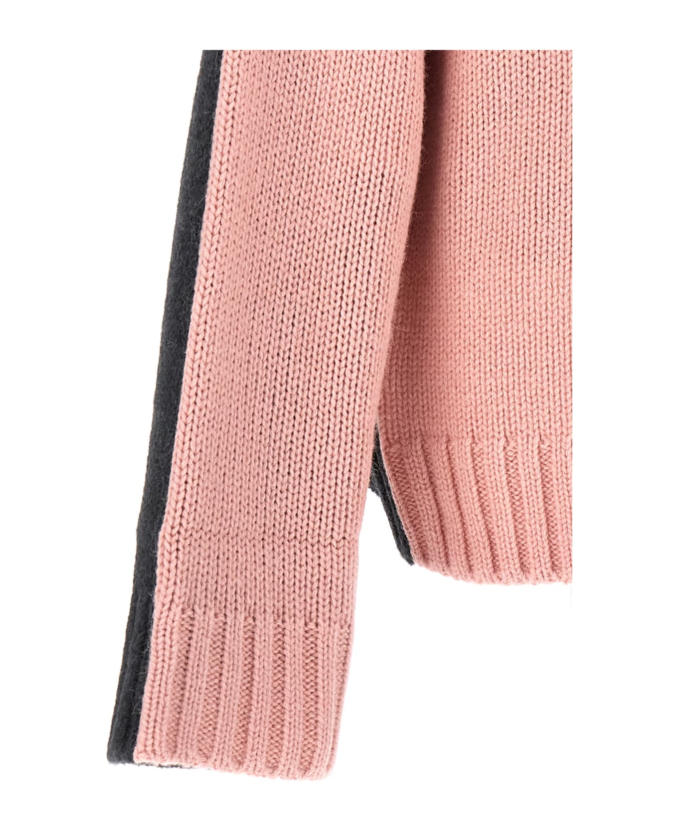 J.W. Anderson Logo Embroidery Two-color Sweater - PINK/GREY