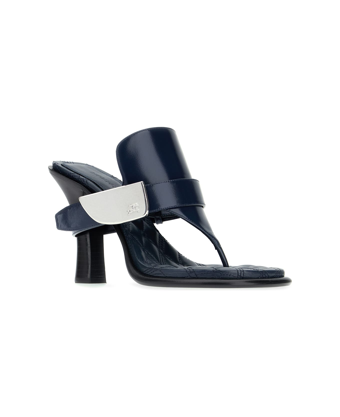 Burberry Petrol Blue Leather Bay Thong Sandals - LAKE