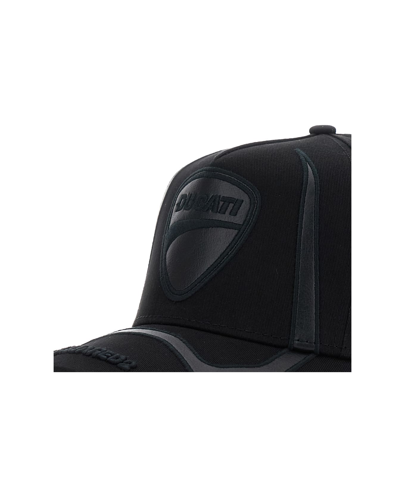 Dsquared2 
ducati X D2
 Black Baseball Hat With Logo Embroidery On The Front And Maxi Logo Lettering On The Side In Cotton Man - Black
