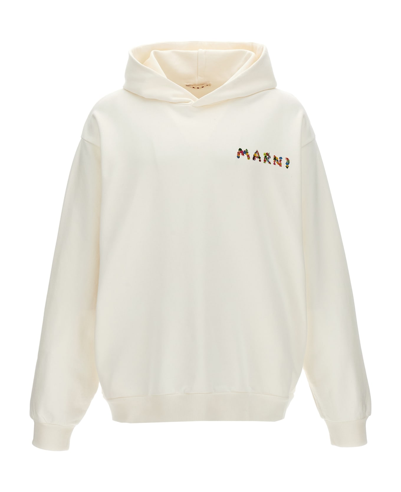 Marni Logo Print Hoodie - Bianco