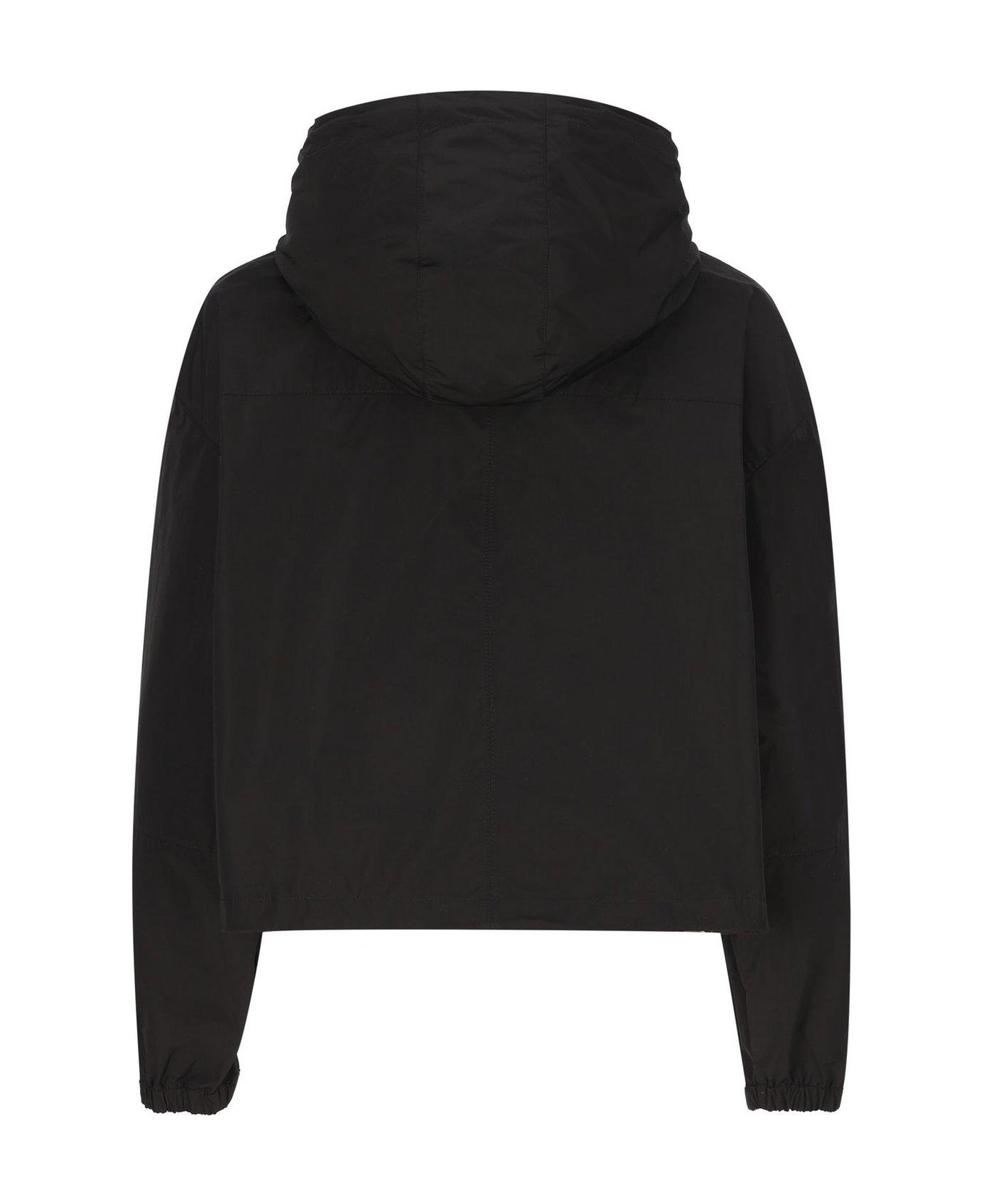 Moncler Logo Patch Zip-up Jacket - Black