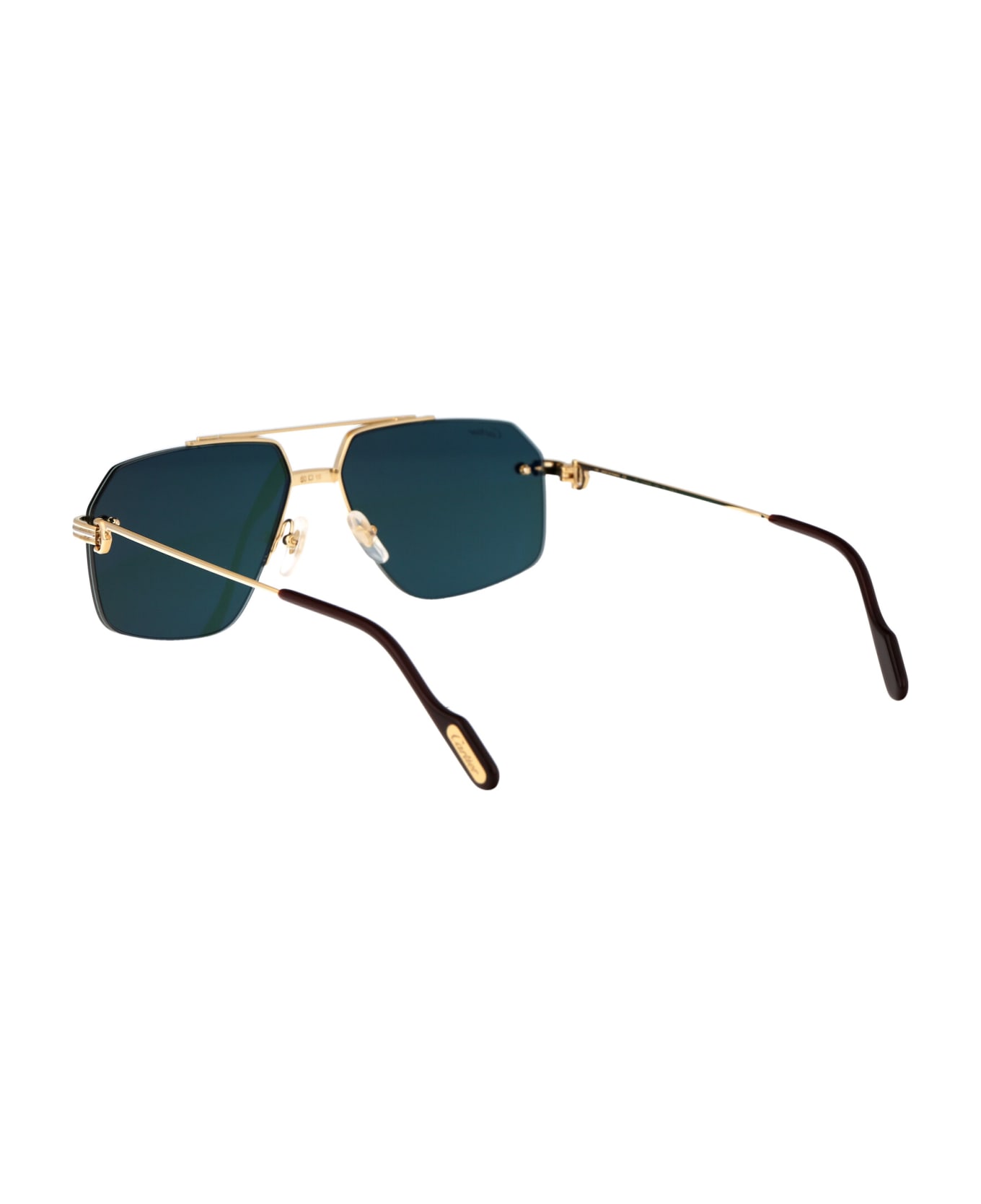 Cartier Eyewear Ct0426s Sunglasses - 002 GOLD GOLD GREEN