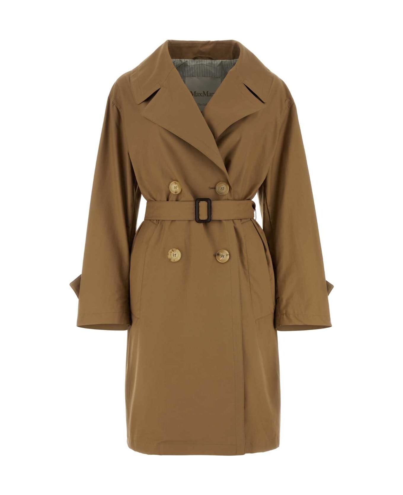 Max Mara The Cube Biscuit Twill Vtrench Trench - CARAMEL