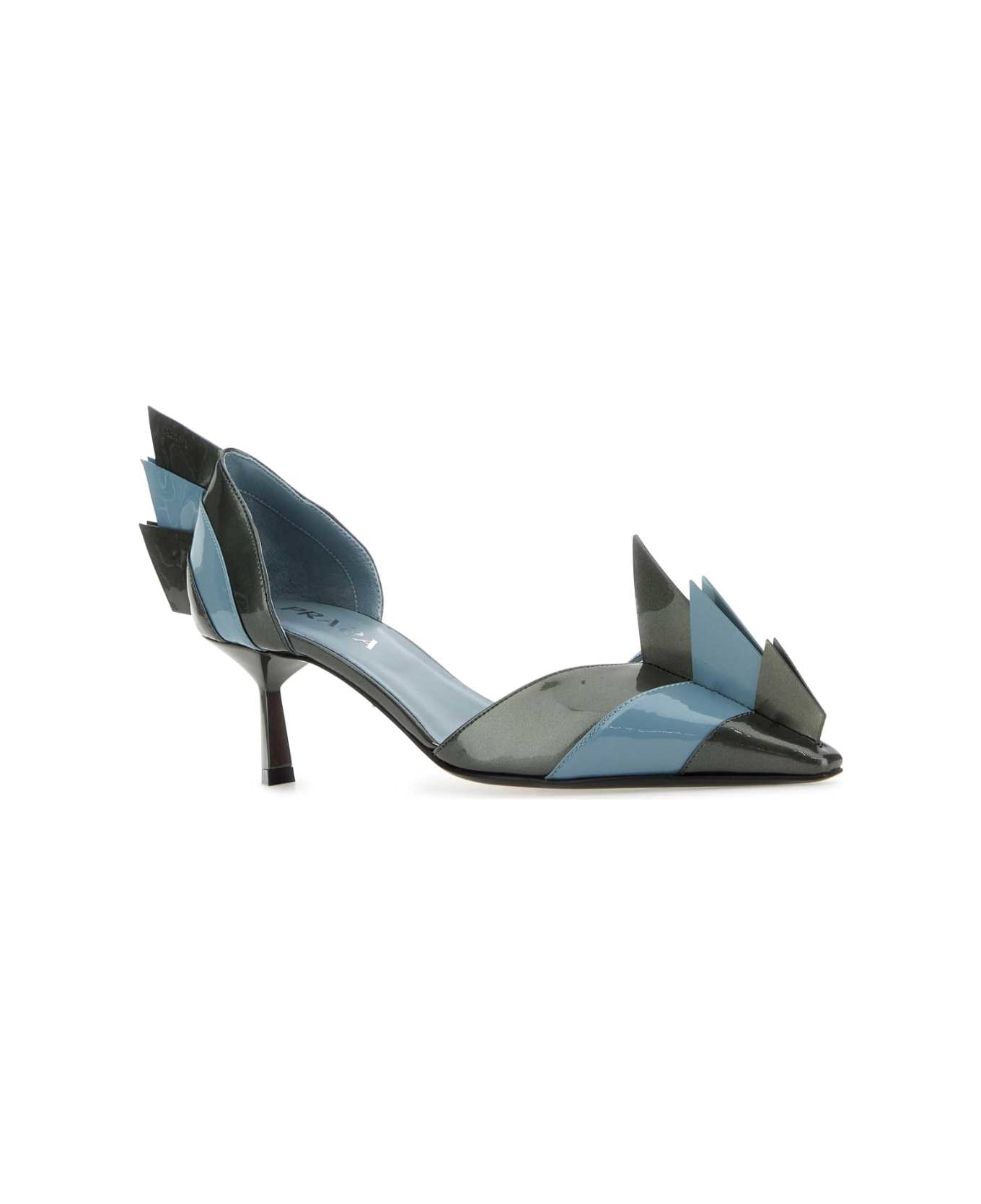 Prada Two-tone Leather Pumps - ANTRACITE+ASTRALE