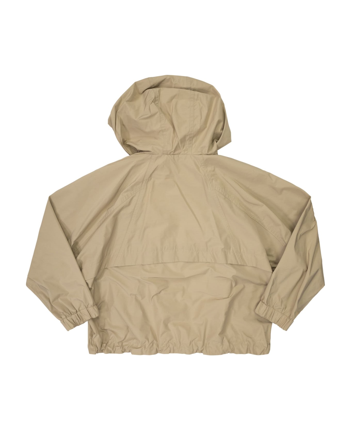 Brunello Cucinelli Outerwear In Water-repellent Taffeta With Hood And Necklace - Hazelnut コート＆ジャケット