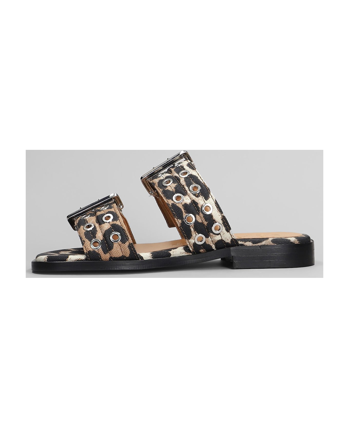Ganni Flats In Animalier Cotton - Animalier