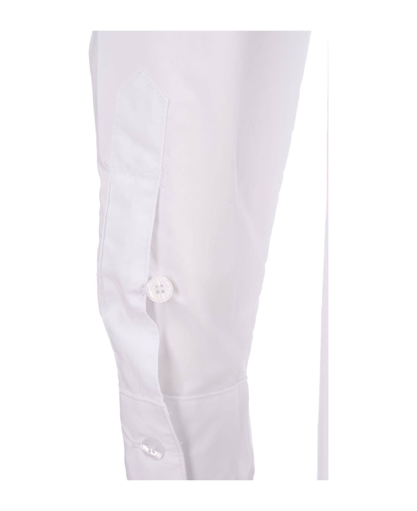 Stella Jean Over Fit Shirt In White Poplin - White