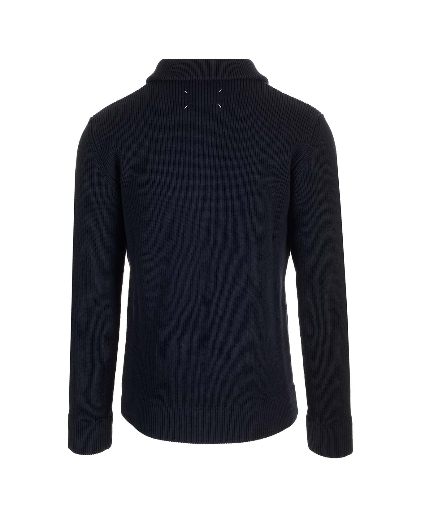 Maison Margiela Wool And Cotton Cardigan - Blue