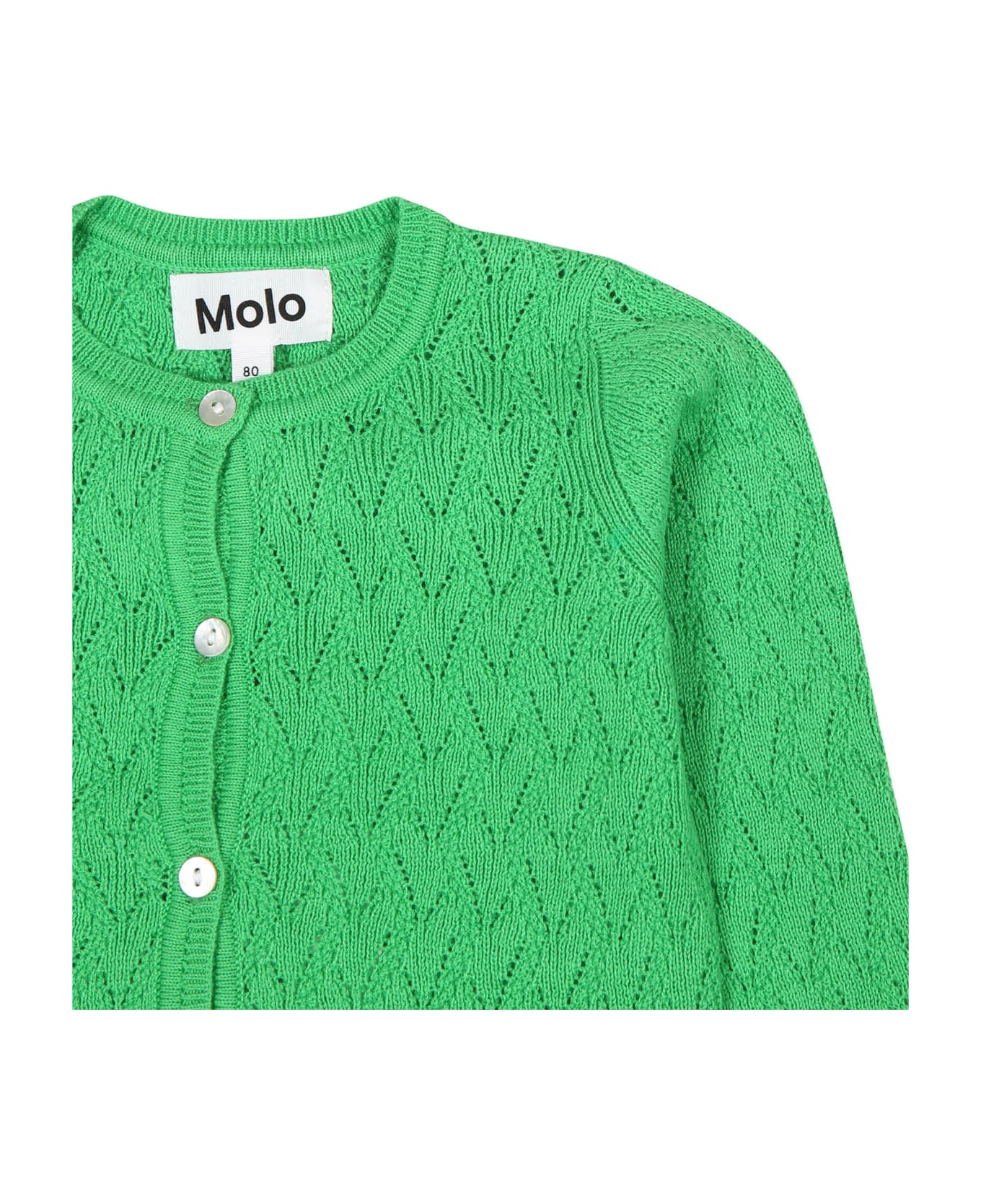 Molo Green Cardigan For Baby Girl - Green