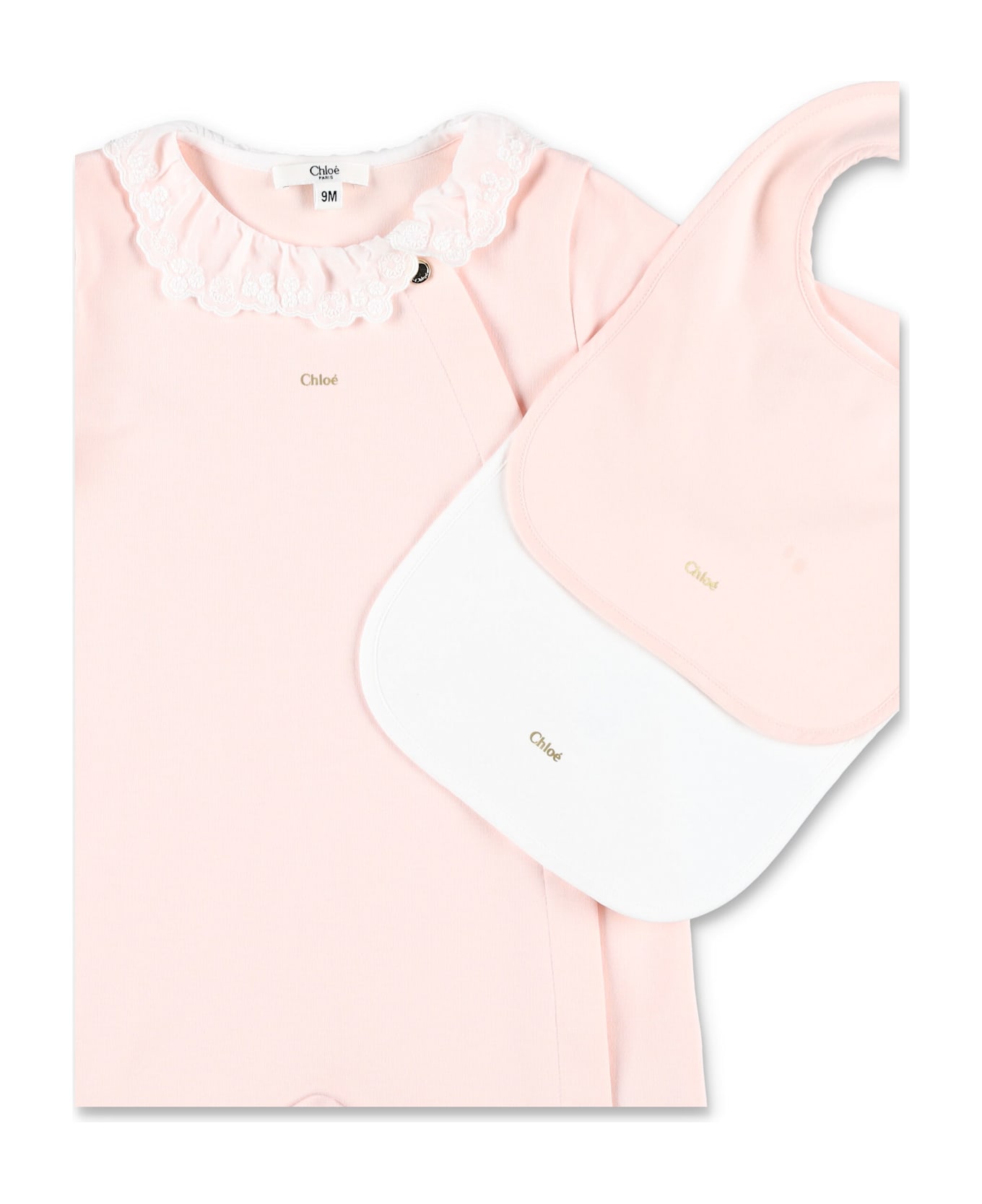 Chloé Baby Gift Set In Pink Cotton - PINK POWDER