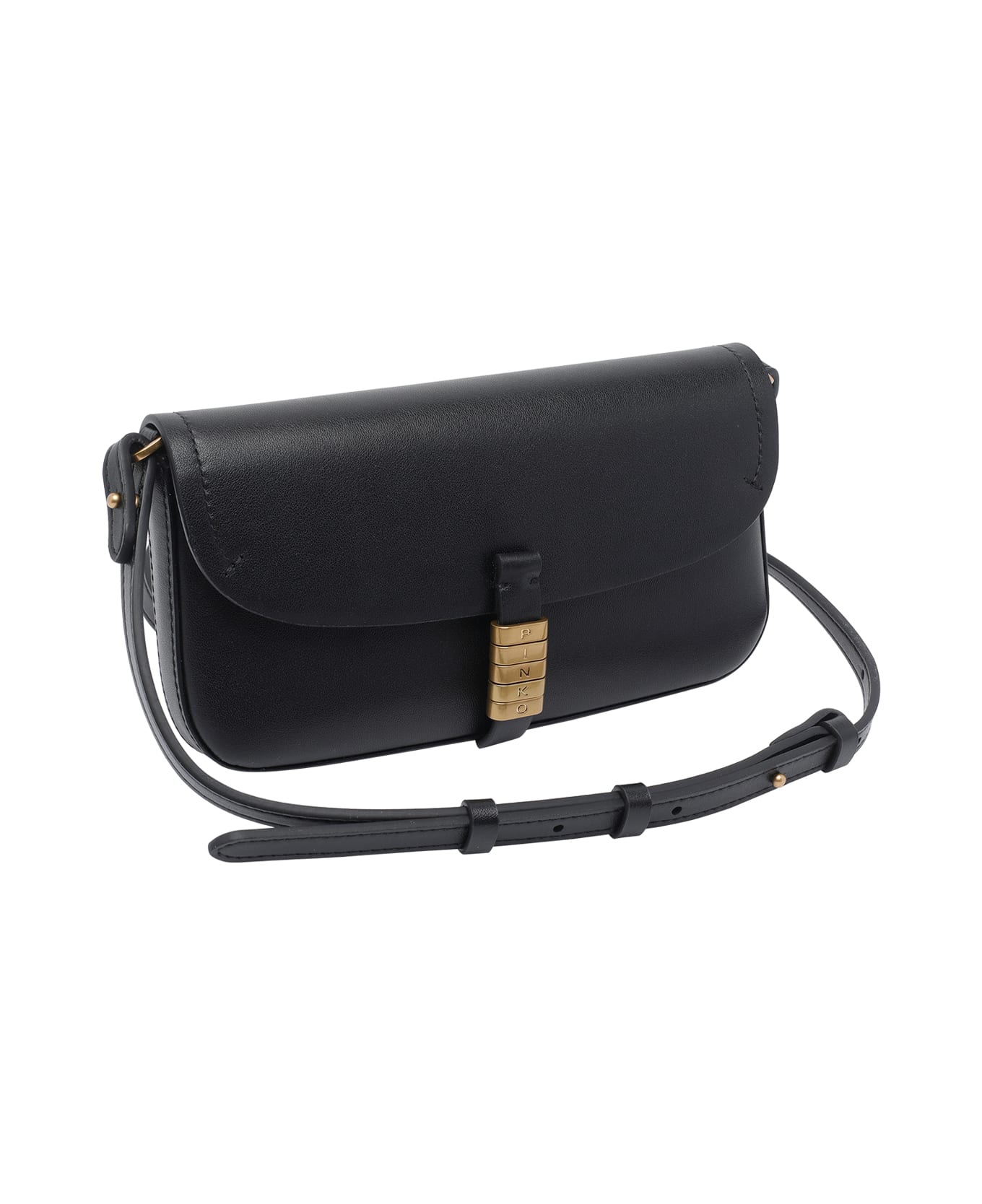 Pinko Saddle Flat Handbag - Black