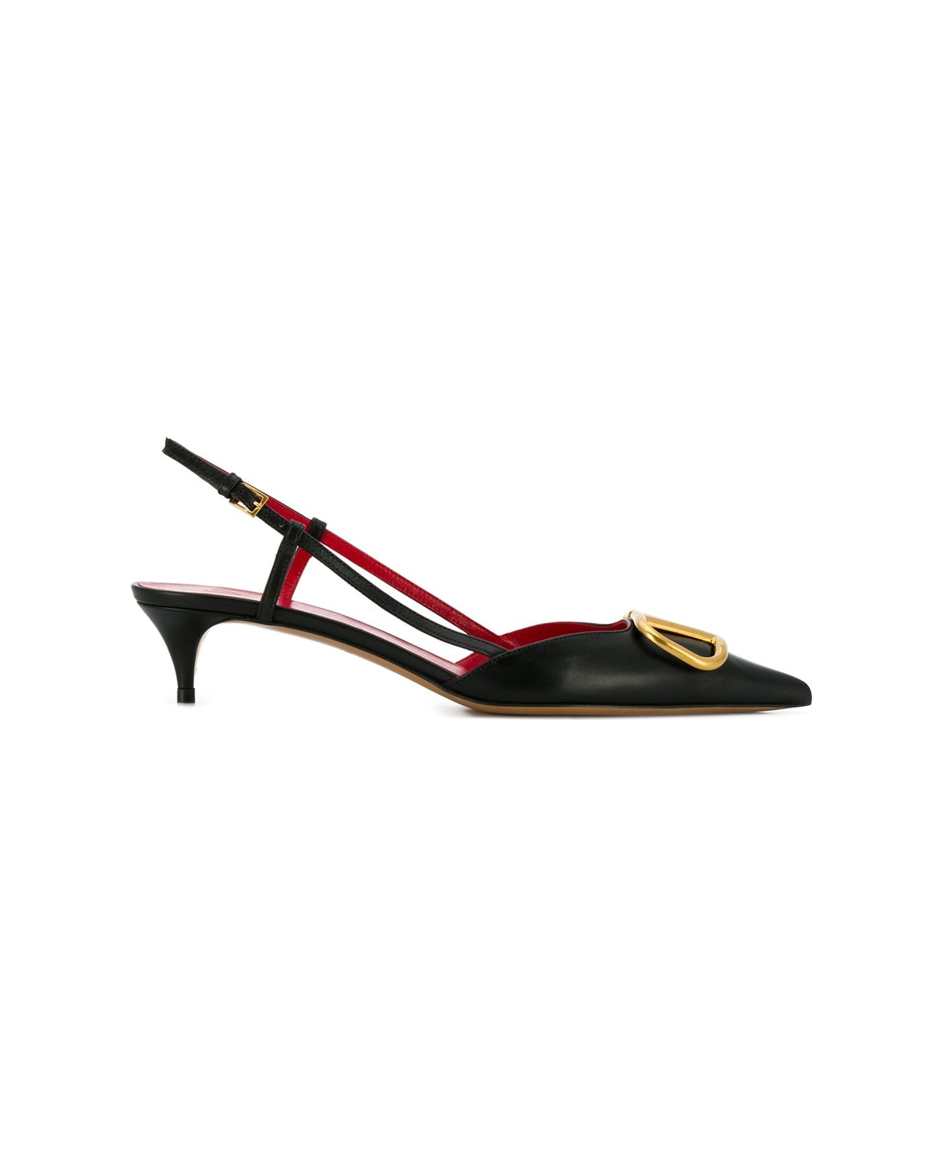 Valentino Garavani Vlogo Signature Leather Slingback Pumps - Black