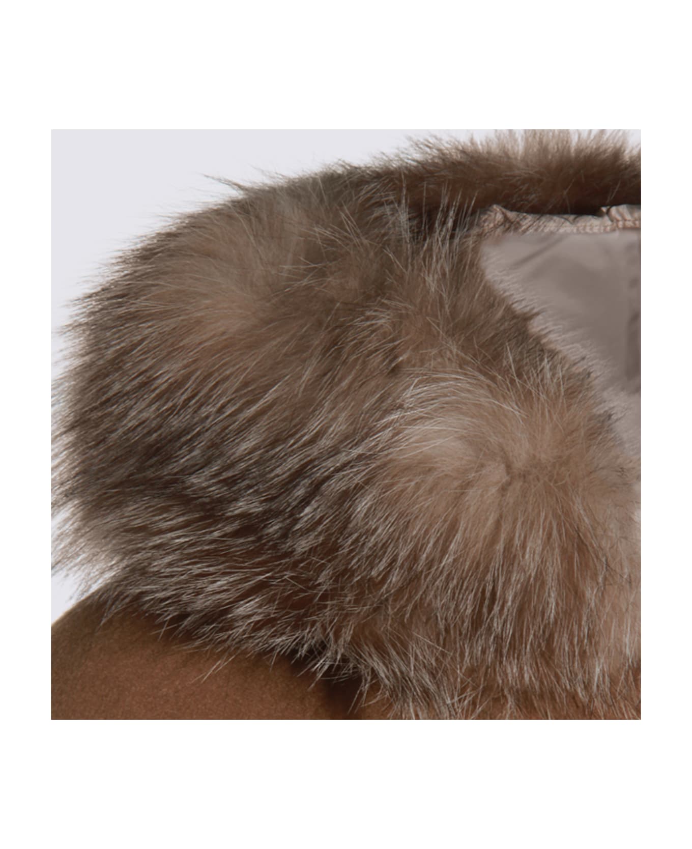Moorer Beige Wool Down Jacket - Brown