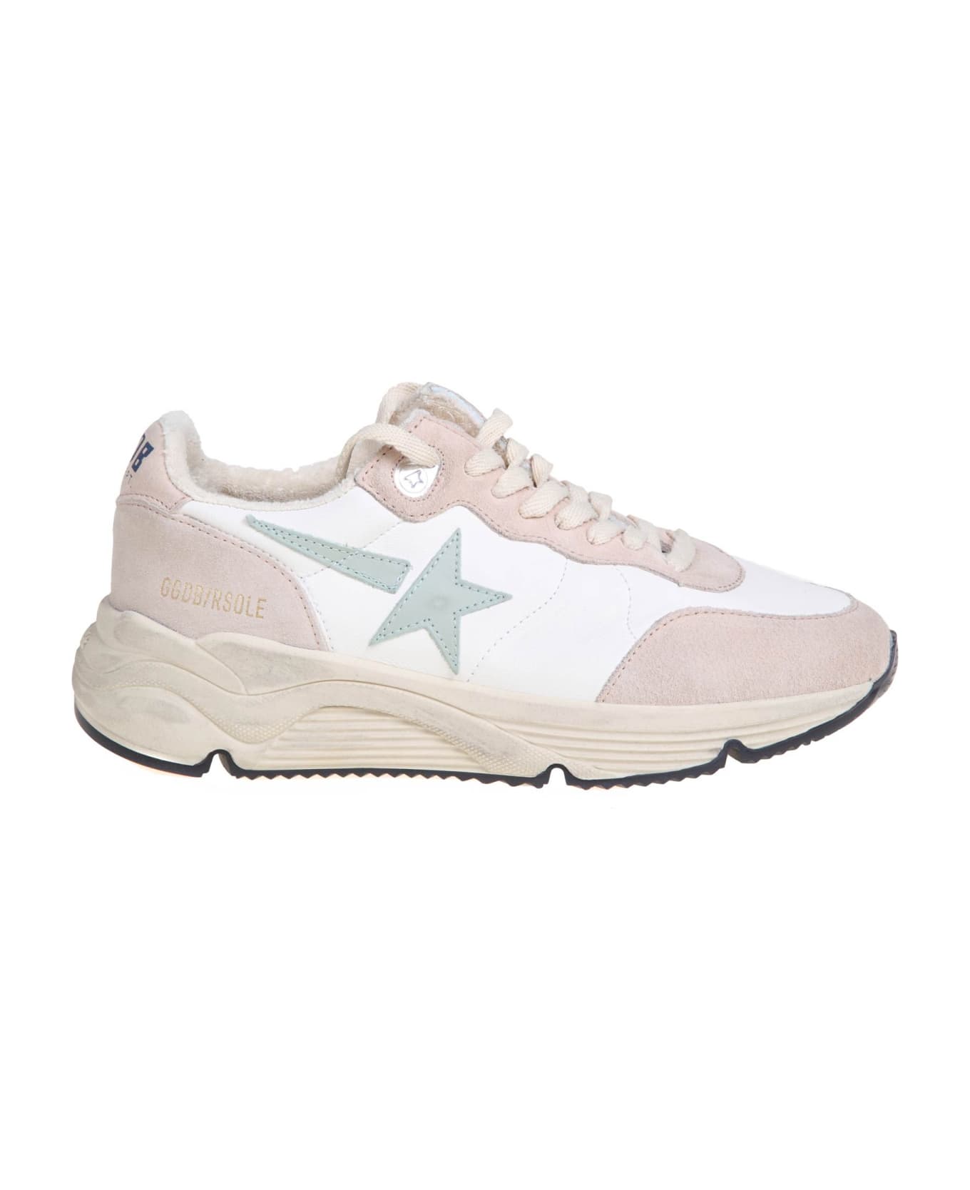 Golden Goose Running Sole Sneaker - White/nude/aquamarine