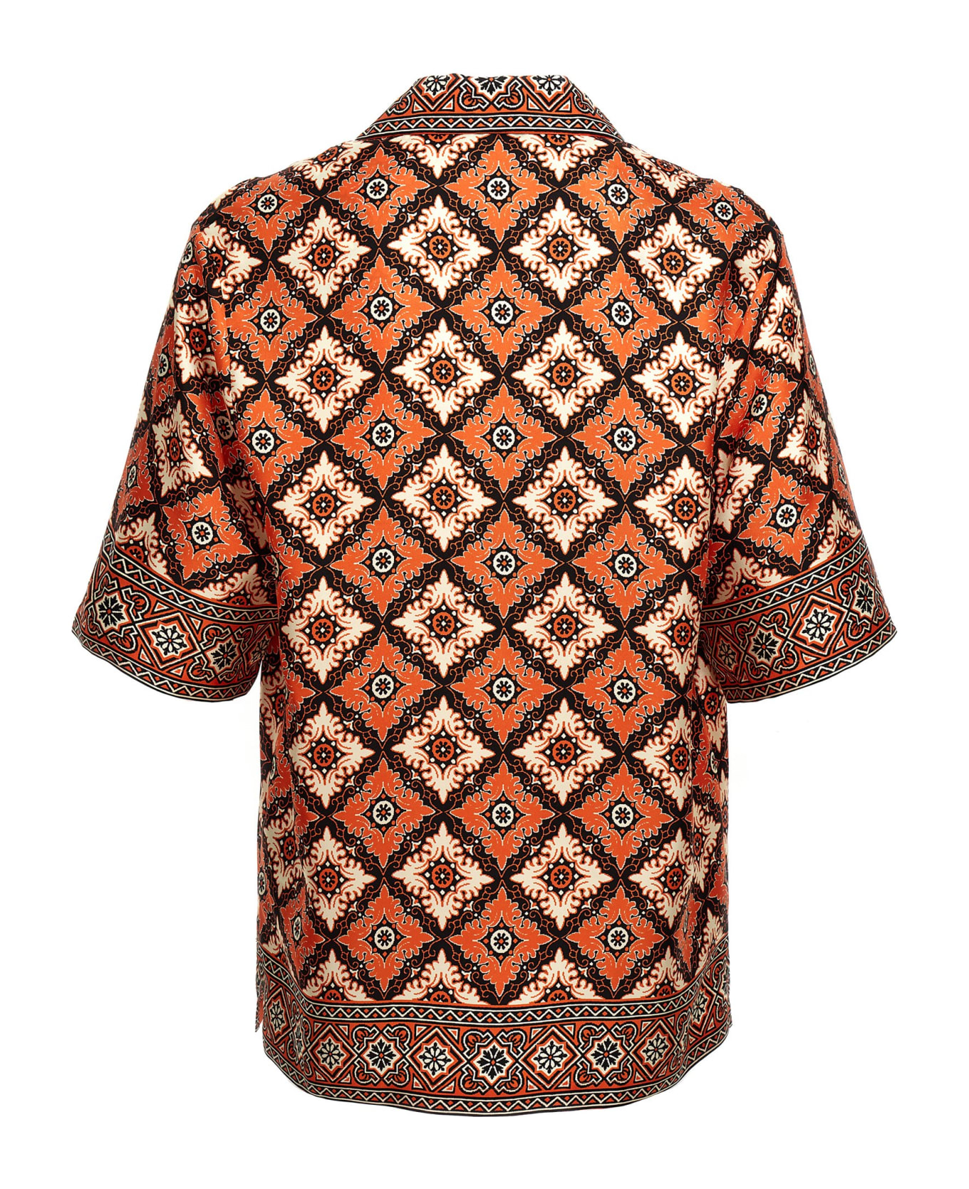 Etro 'medaglioni' Bowling Shirt - Orange