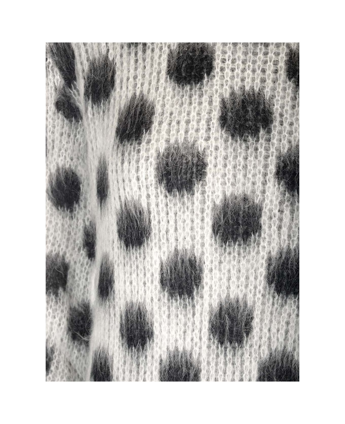 Marni Brushed Mohair Sweater - WHITE/BLACK