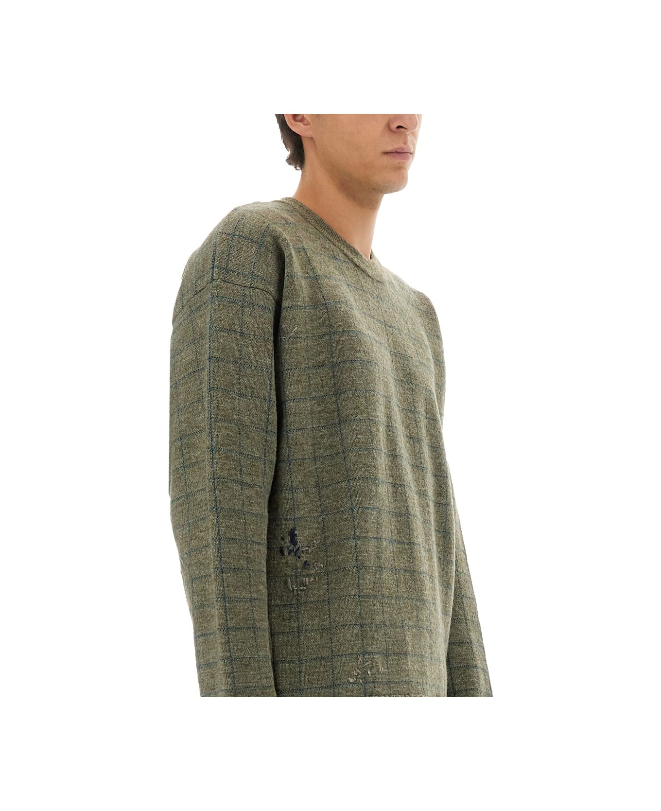 Maison Margiela Sweatshirt With Worn Effect - GREEN