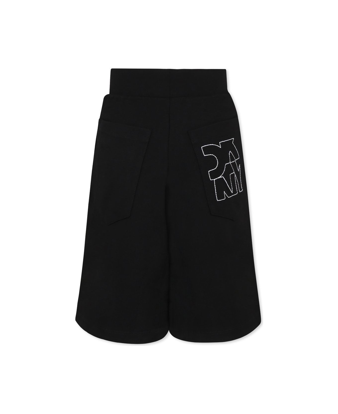 DKNY Black Shorts For Girl With Logo - Black